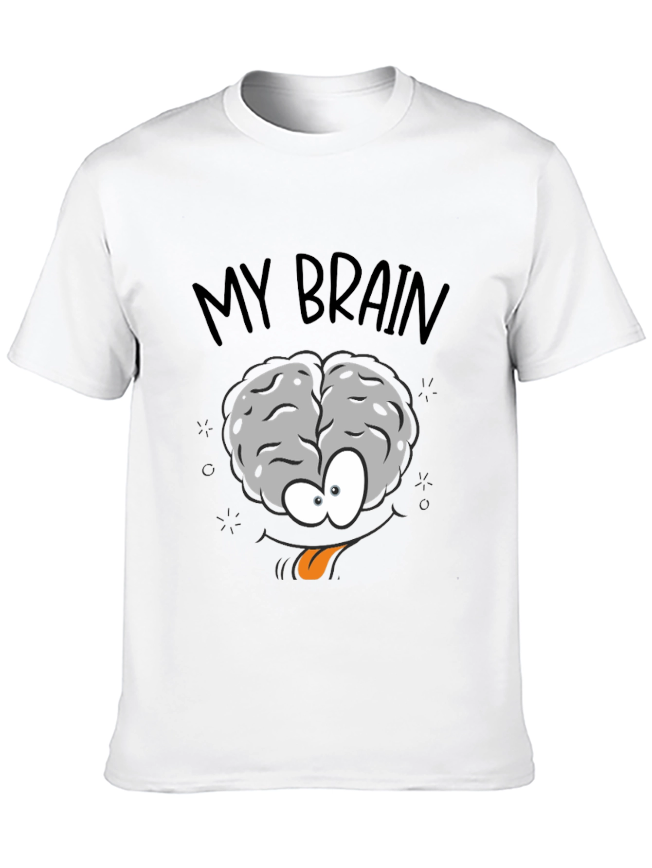 My Brain Graphic Print Crew Neck T-Shirt