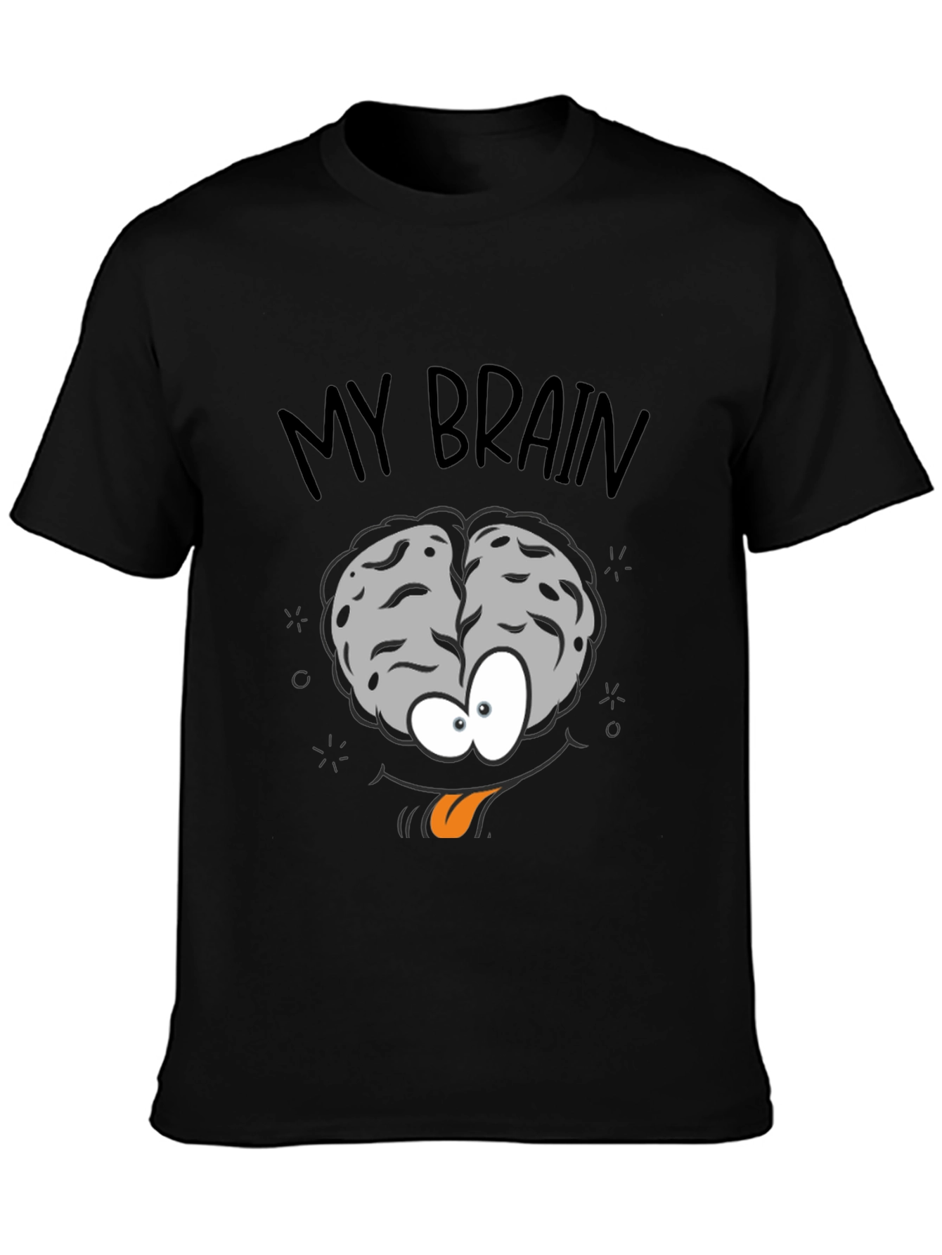 My Brain Graphic Print Crew Neck T-Shirt