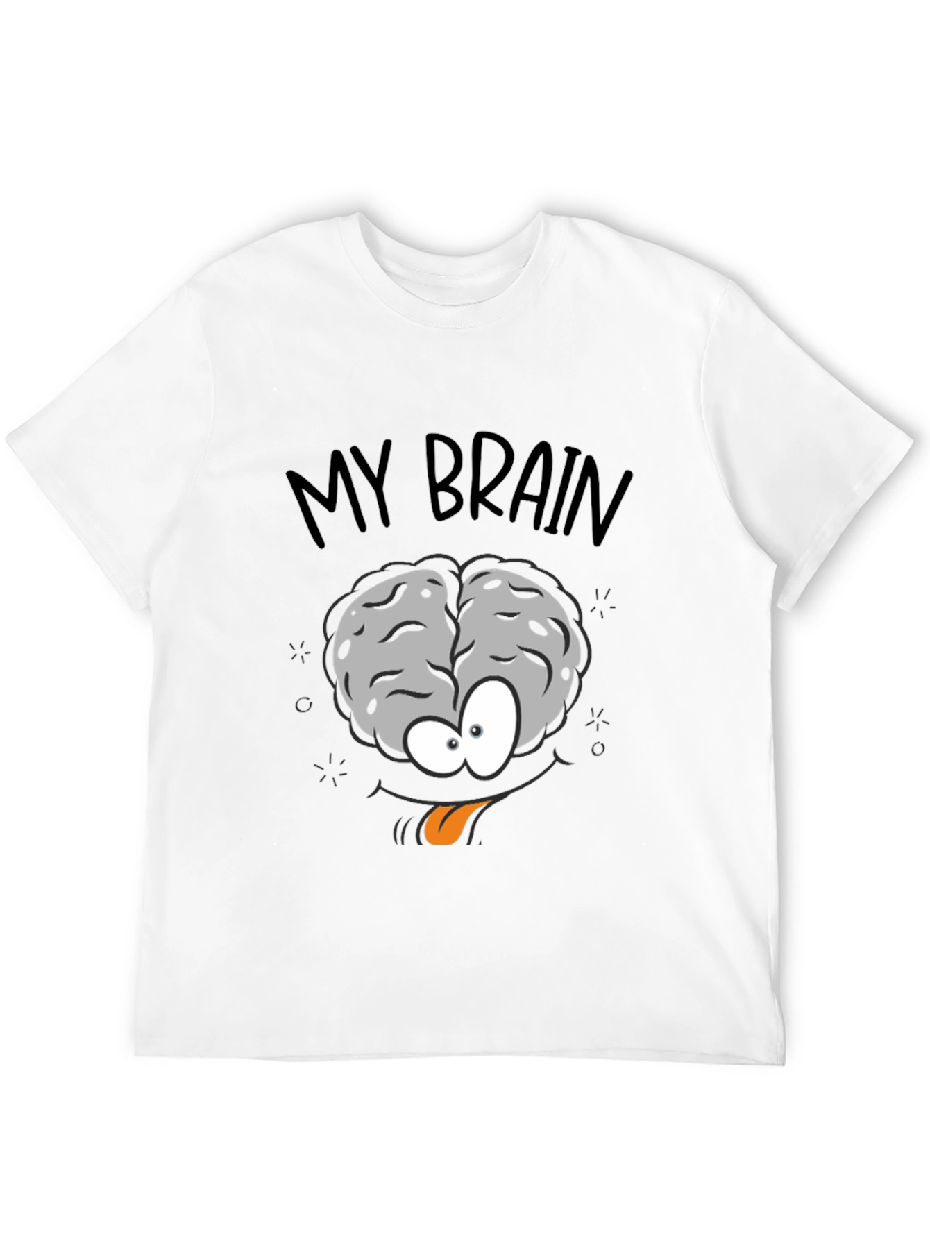 My Brain Graphic Print Crew Neck T-Shirt