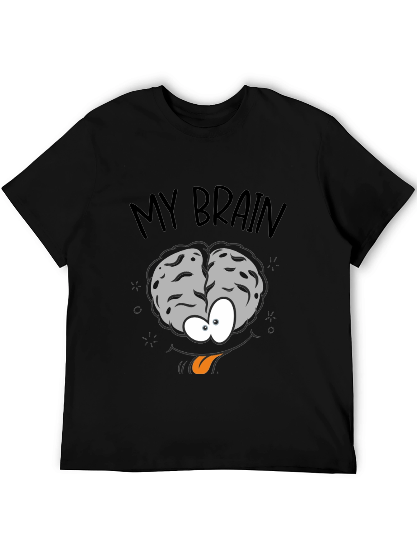 My Brain Graphic Print Crew Neck T-Shirt