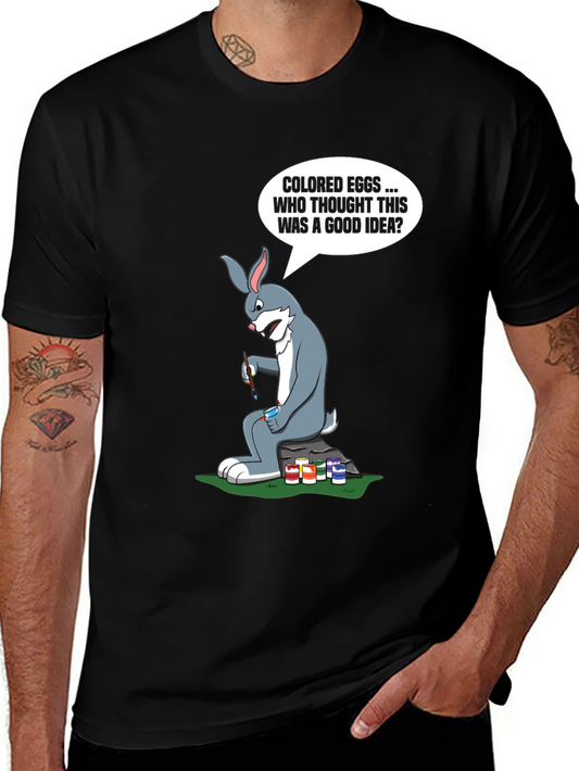 Funny Easter Bunny T-Shirt - Colored Eggs