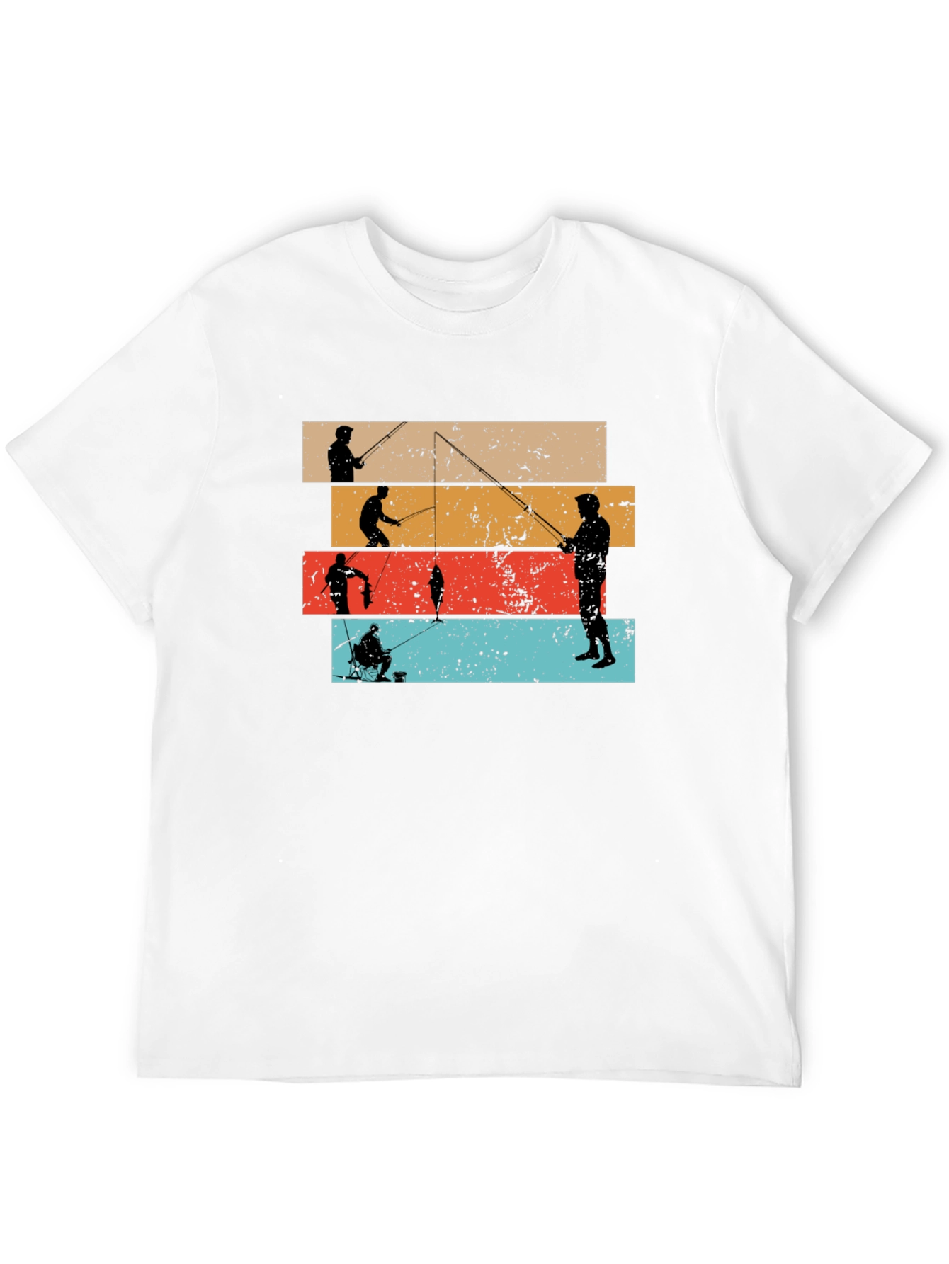 Retro Fishing Silhouette Graphic T-Shirt
