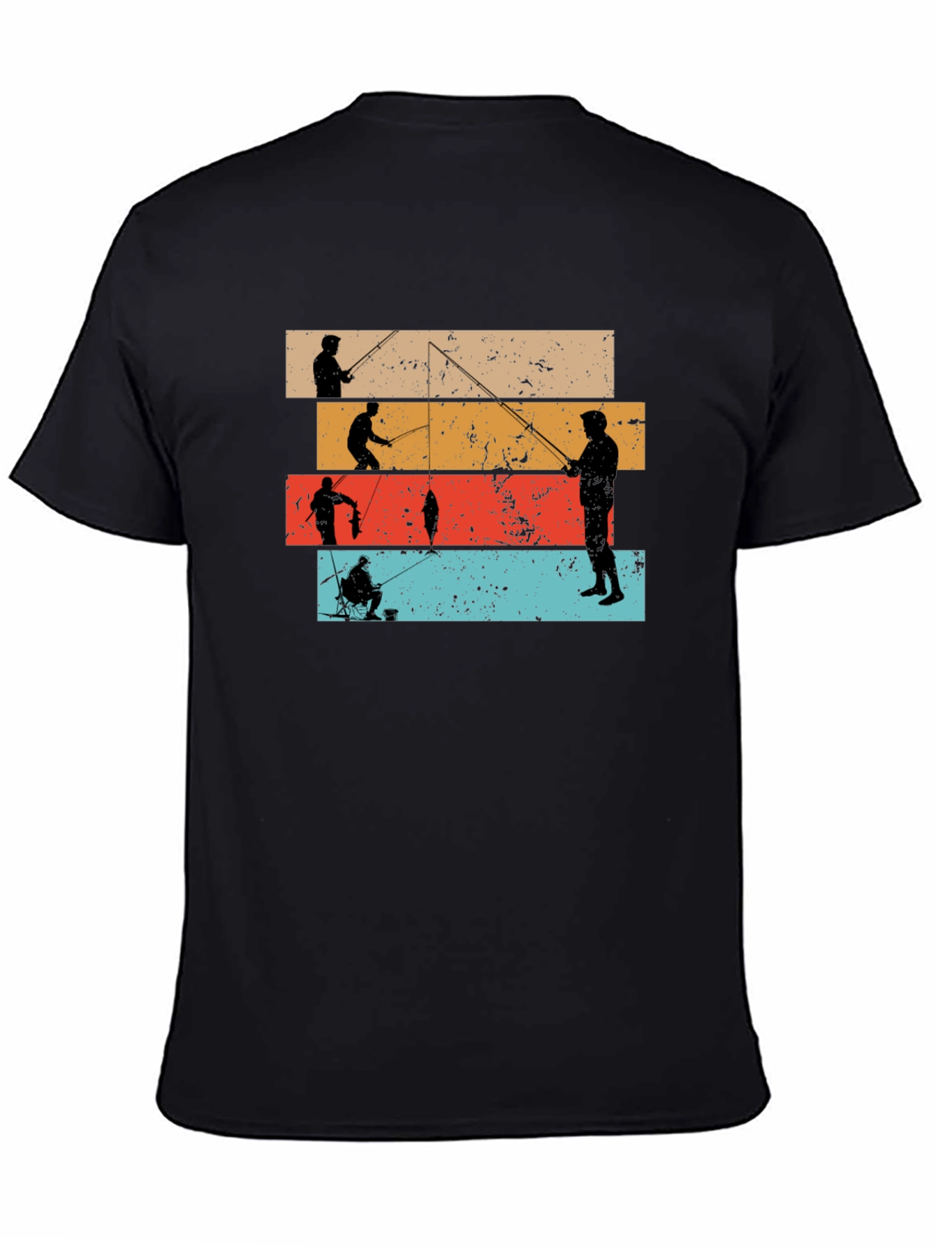 Retro Fishing Silhouette Graphic T-Shirt
