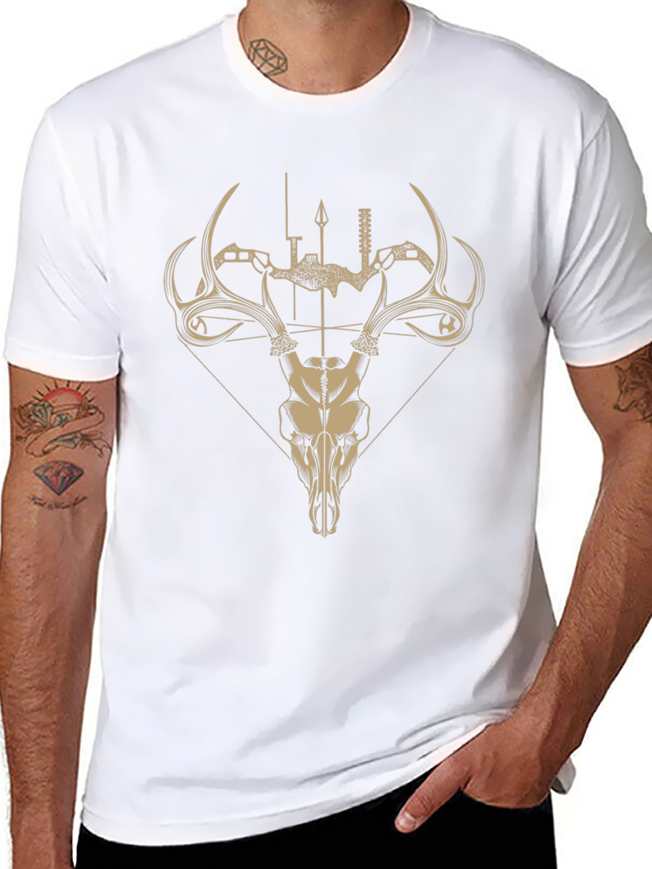 Hunting Skull T-Shirt - Bow and Arrow Design