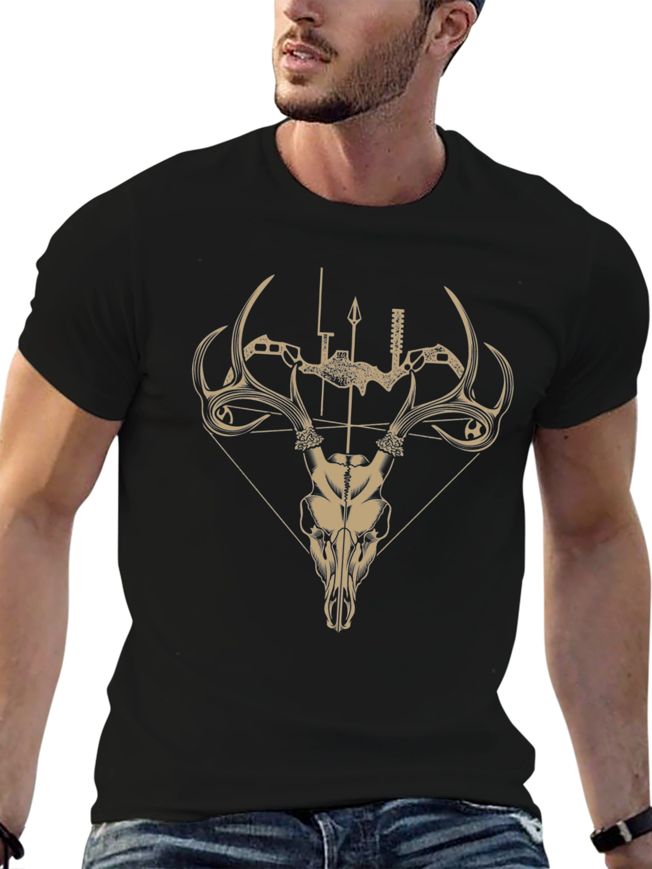 Hunting Skull T-Shirt - Bow and Arrow Design