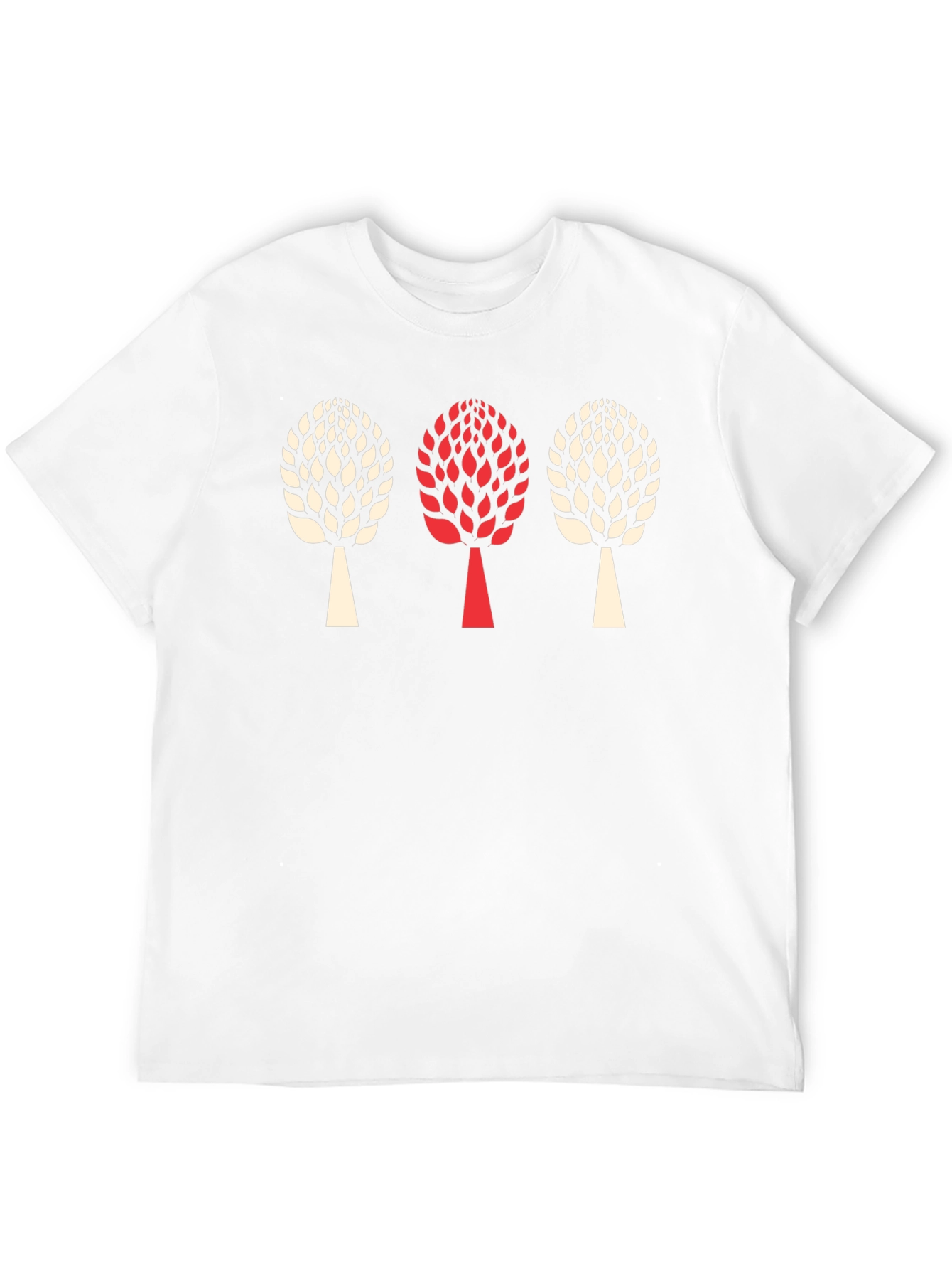 Trendy Three Tree Graphic Black T-Shirt