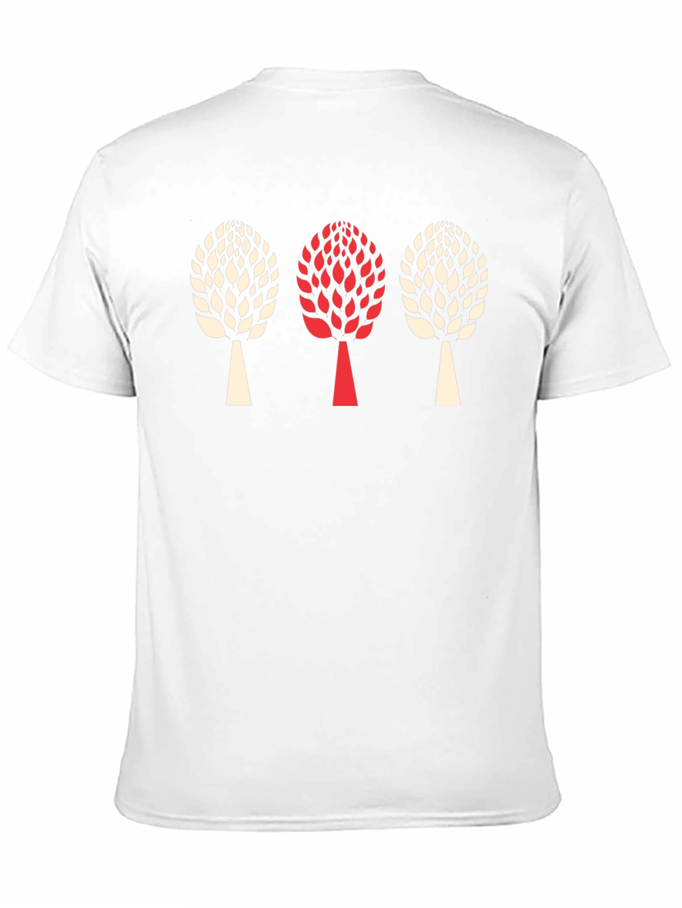 Trendy Three Tree Graphic Black T-Shirt