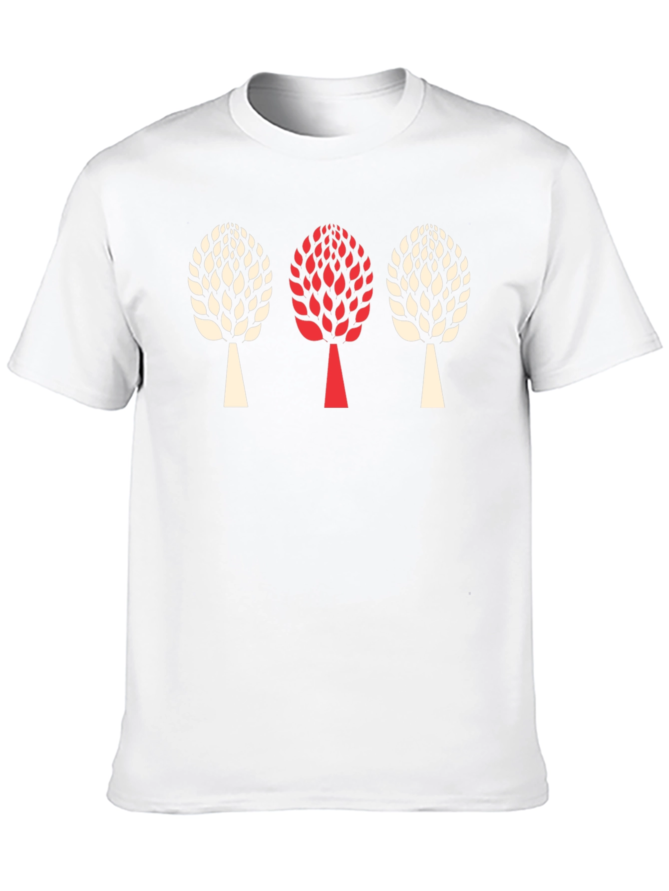 Trendy Three Tree Graphic Black T-Shirt