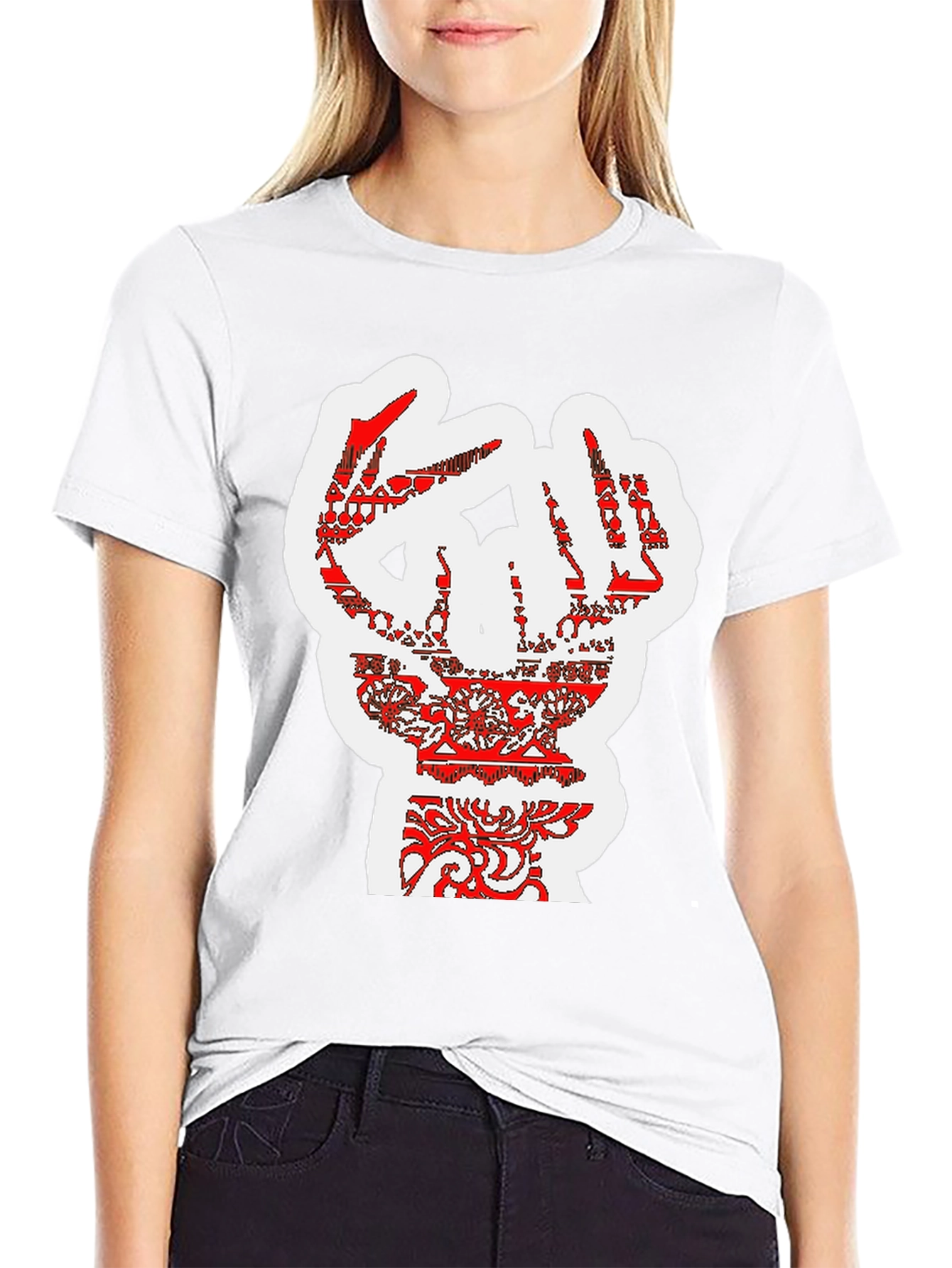 Bold Graphic Tee - Artistic Hand Design