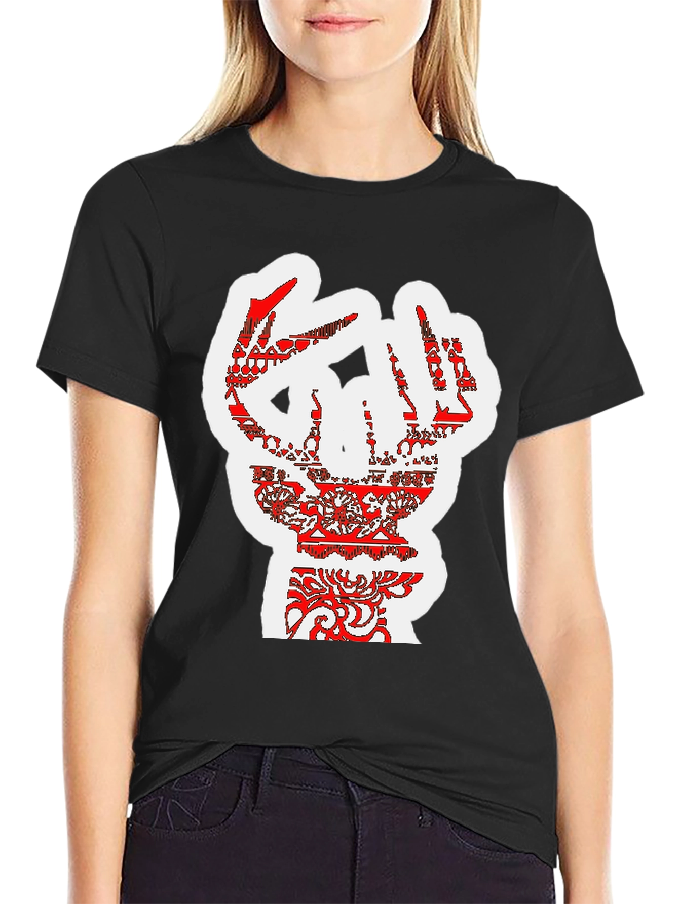 Bold Graphic Tee - Artistic Hand Design