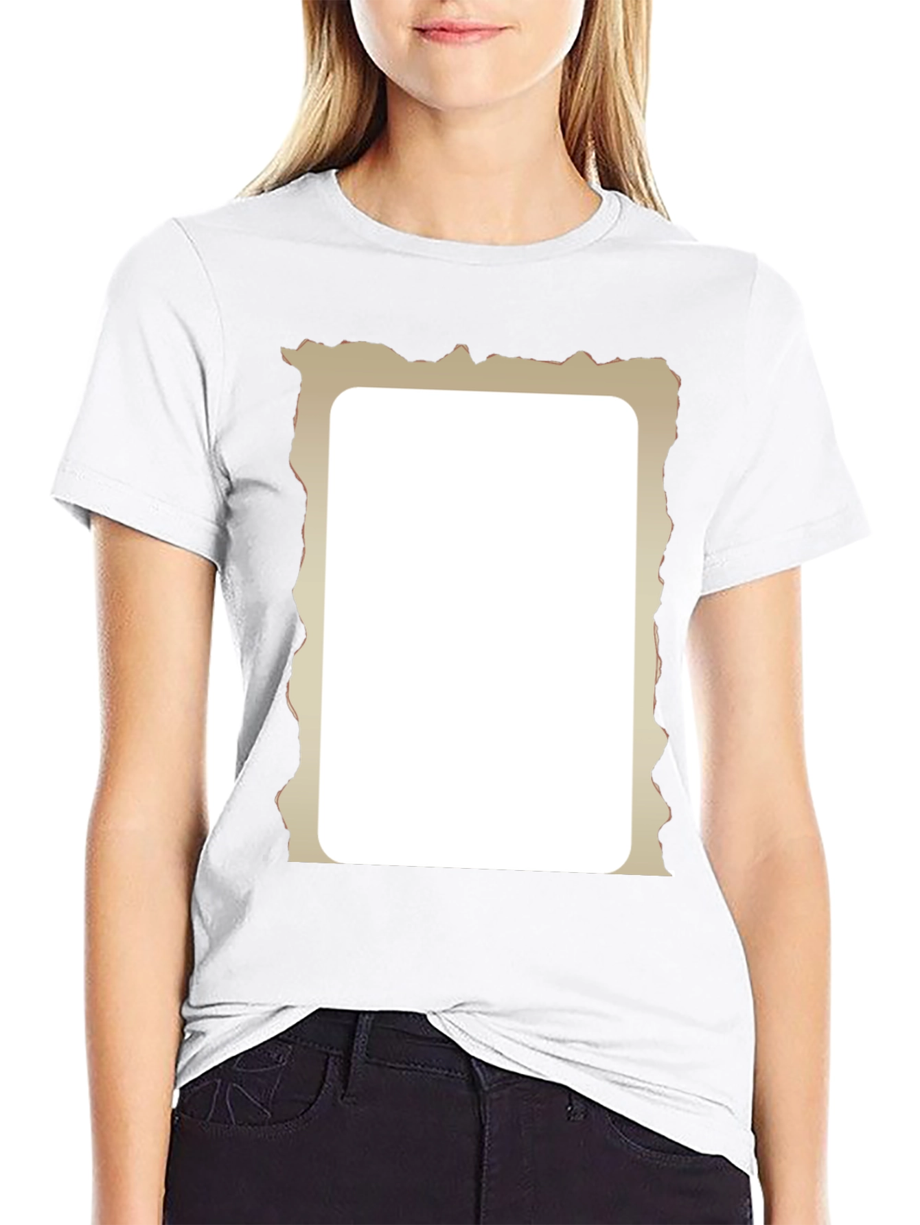 Distressed Frame Black T-Shirt