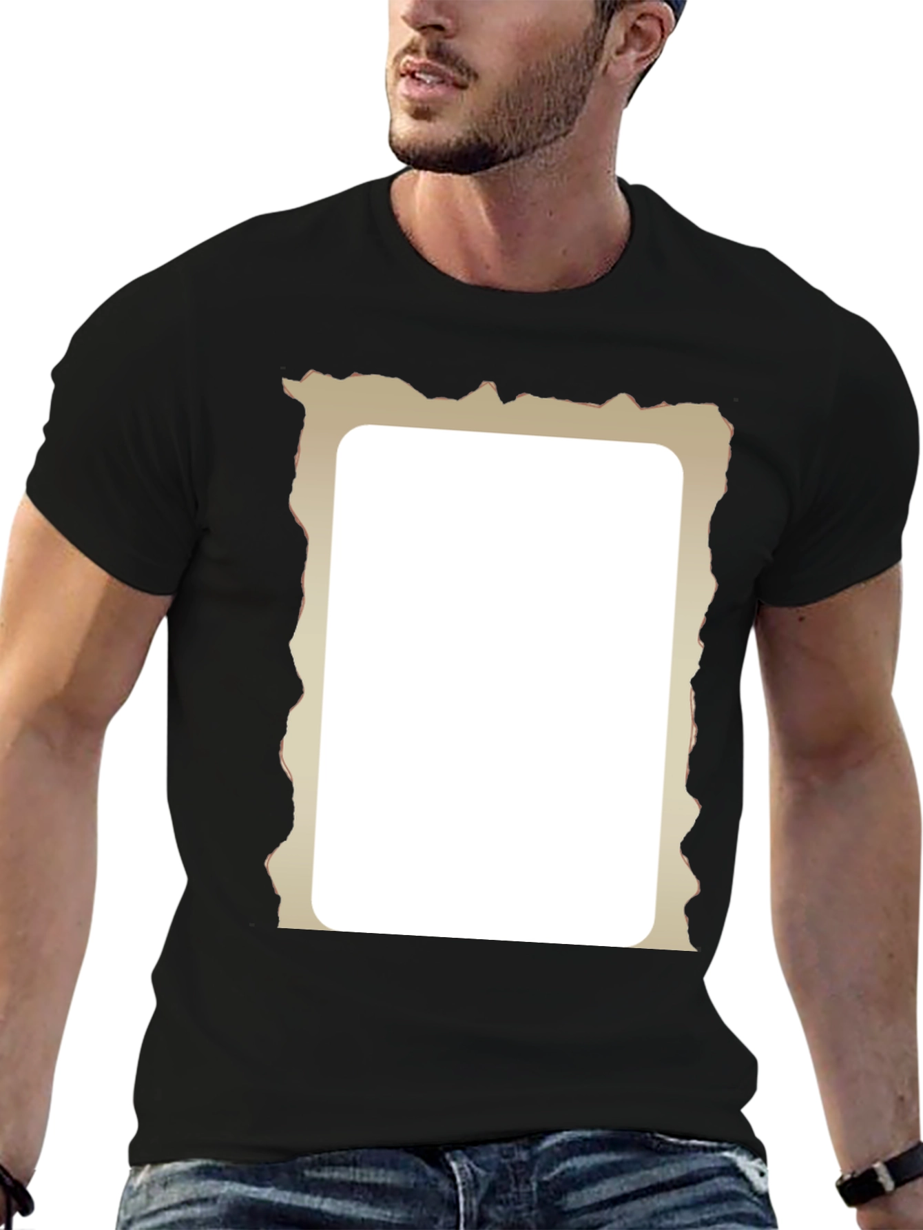 Distressed Frame Black T-Shirt