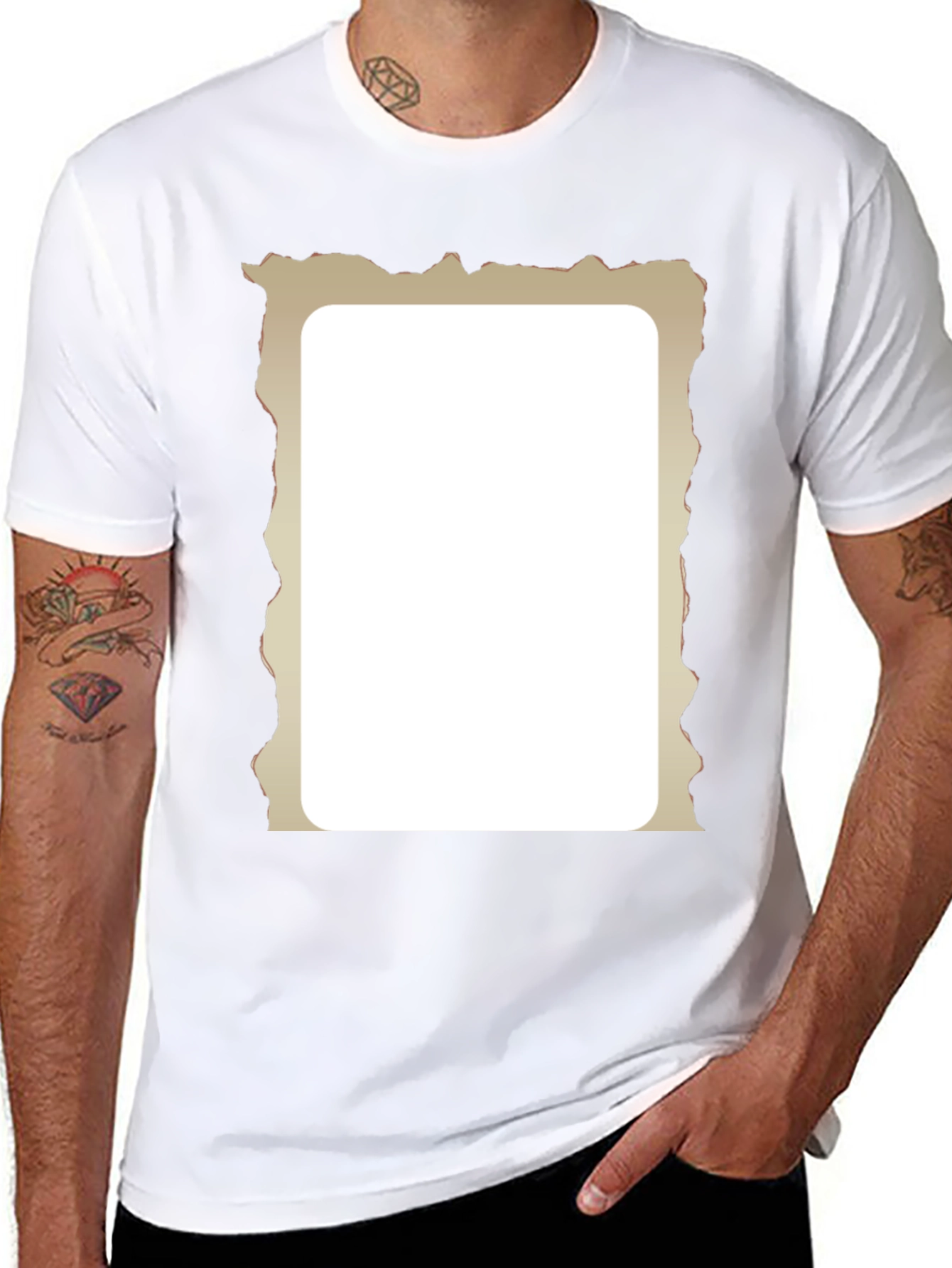 Distressed Frame Black T-Shirt