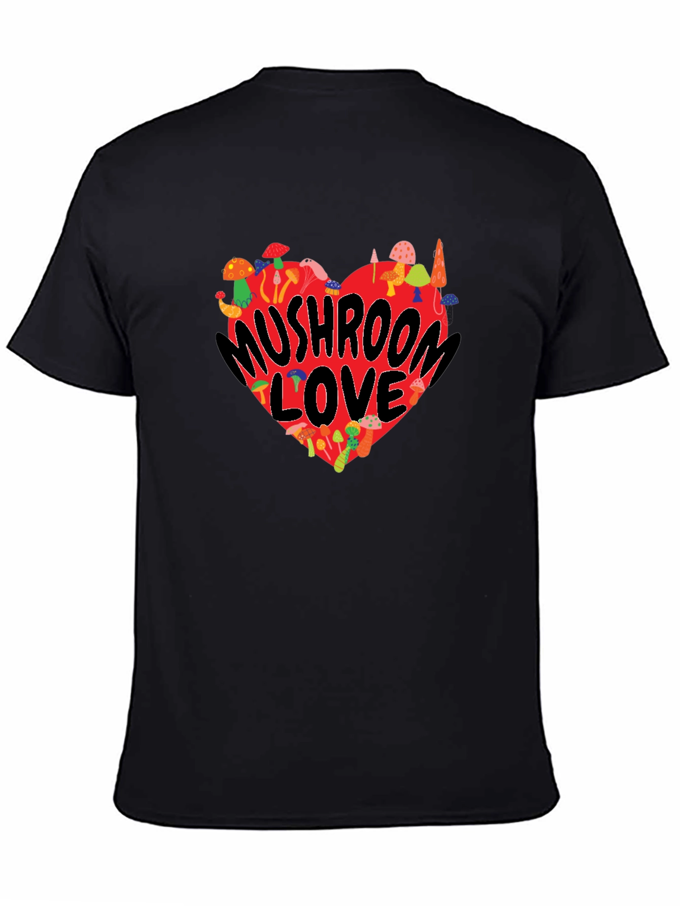 Mushroom Love Heart Graphic T-Shirt