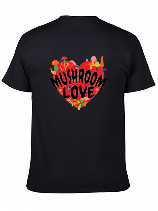 Mushroom Love Heart Graphic T-Shirt