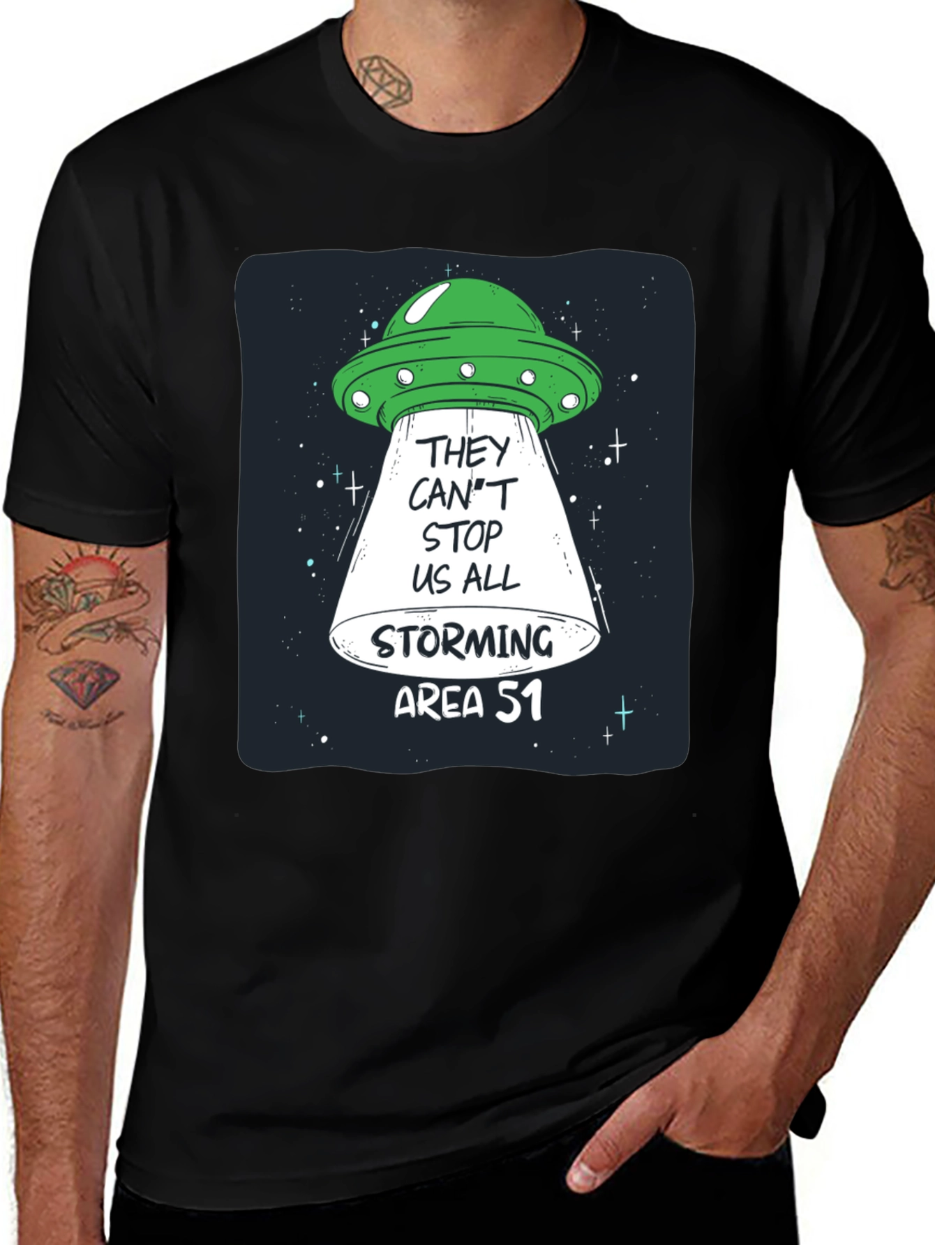 Area 51 Storming UFO Graphic T-Shirt