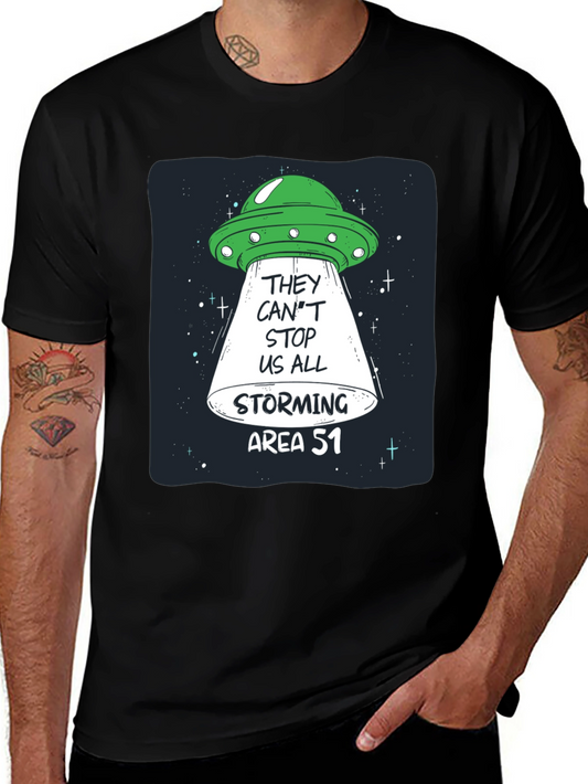 Area 51 Storming UFO Graphic T-Shirt