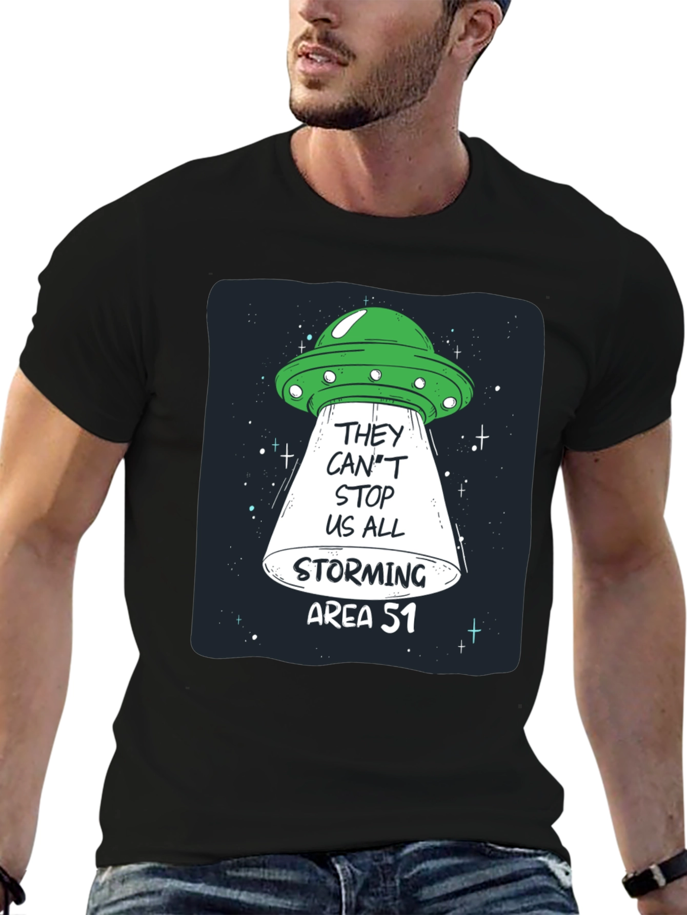 Area 51 Storming UFO Graphic T-Shirt