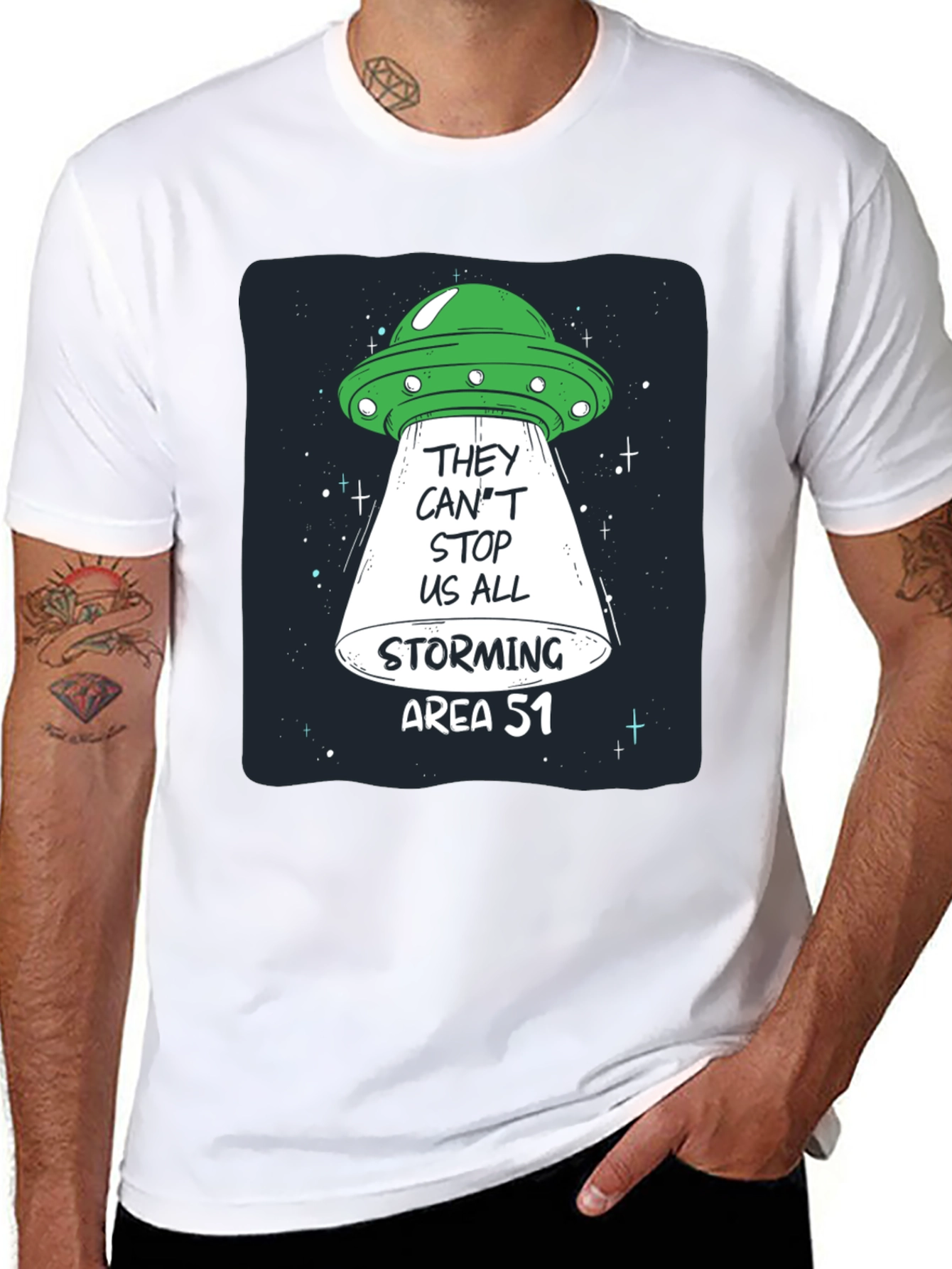 Area 51 Storming UFO Graphic T-Shirt