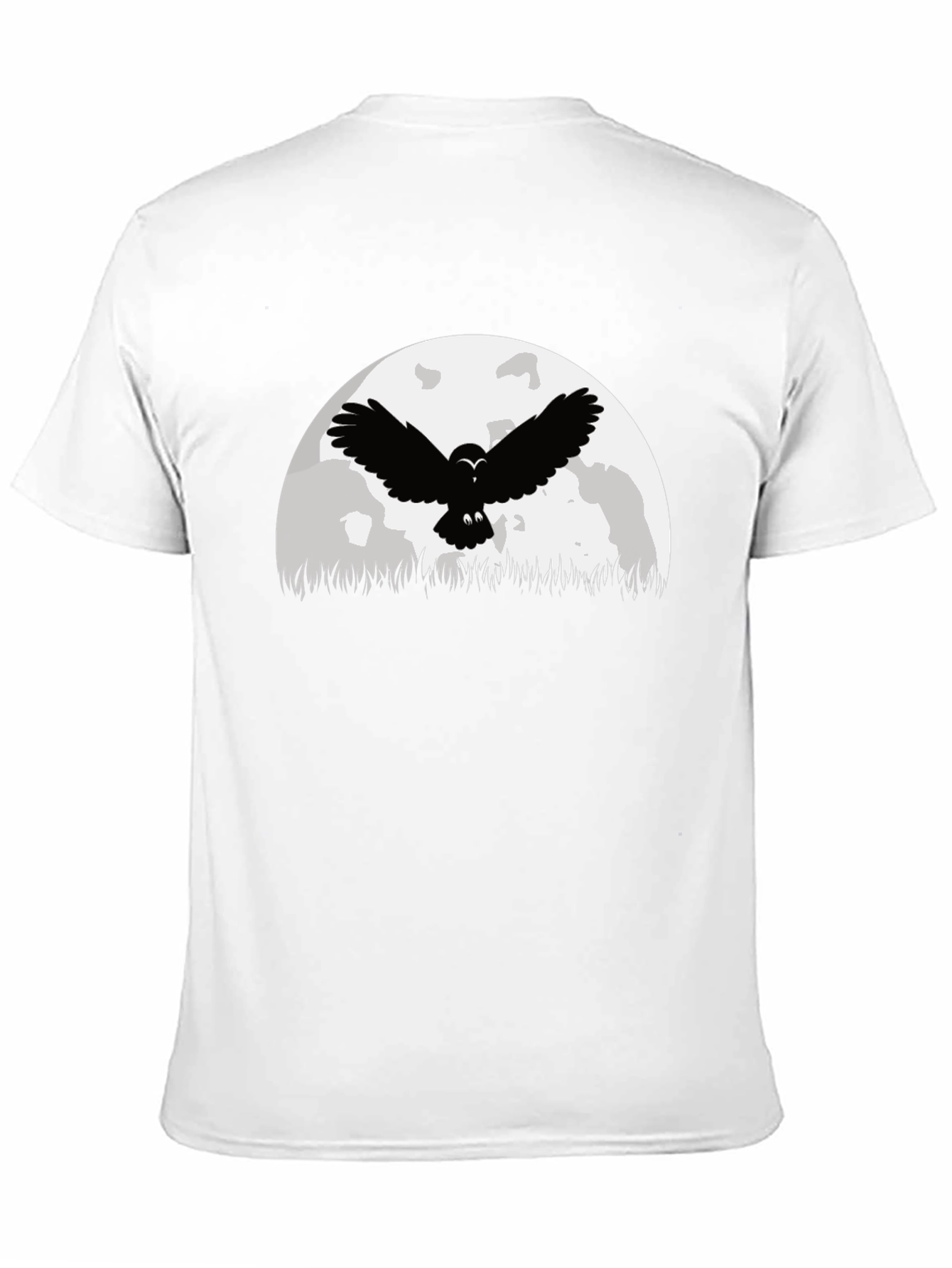 Owl Moon Graphic Tee - Black Cotton T-Shirt