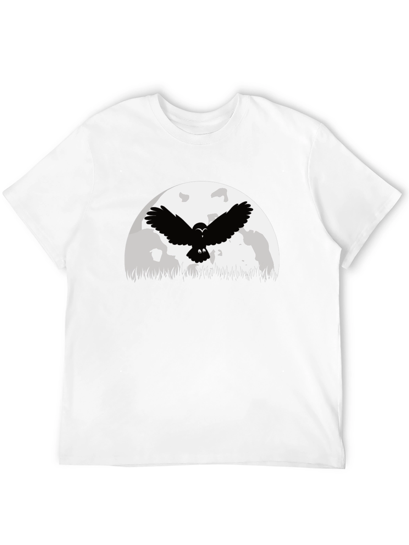 Owl Moon Graphic Tee - Black Cotton T-Shirt