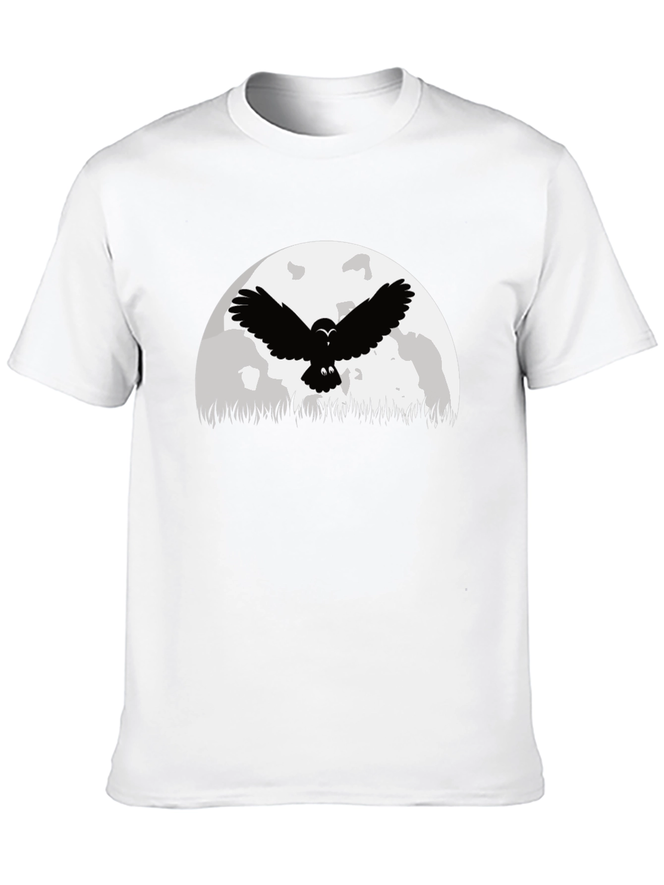 Owl Moon Graphic Tee - Black Cotton T-Shirt