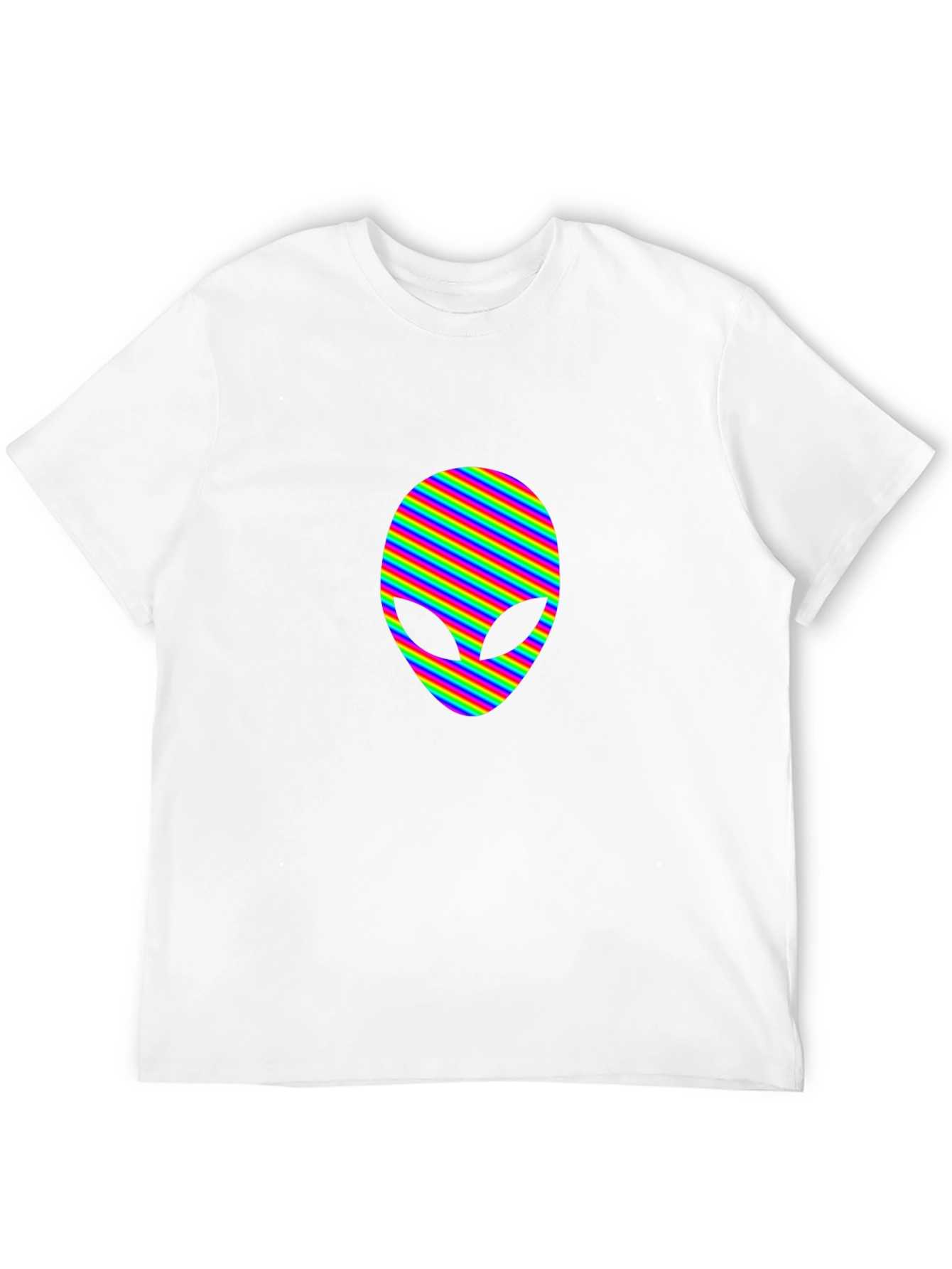 Rainbow Alien Head Graphic Tee - Black