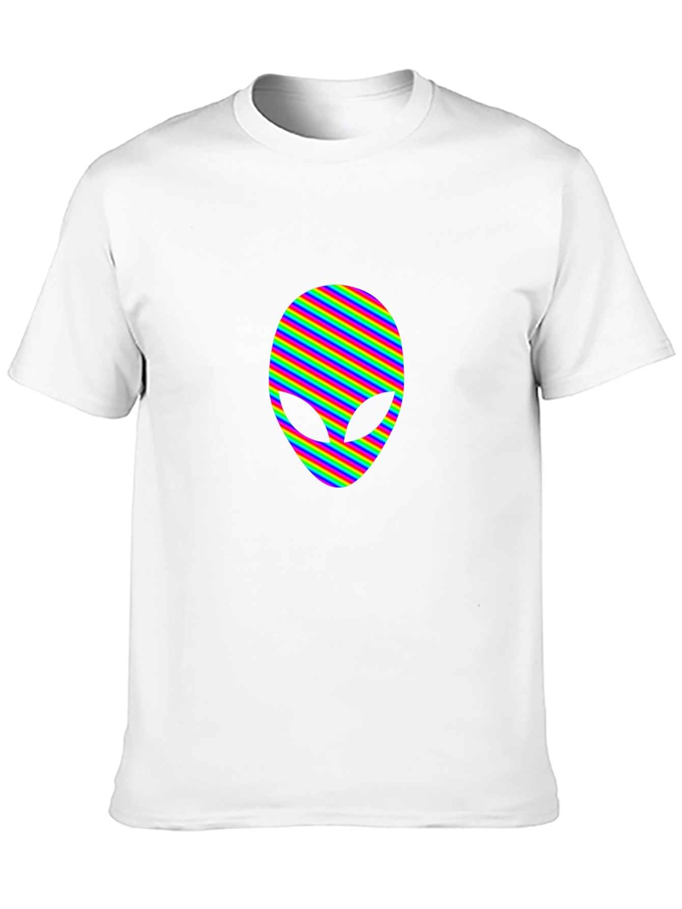 Rainbow Alien Head Graphic Tee - Black