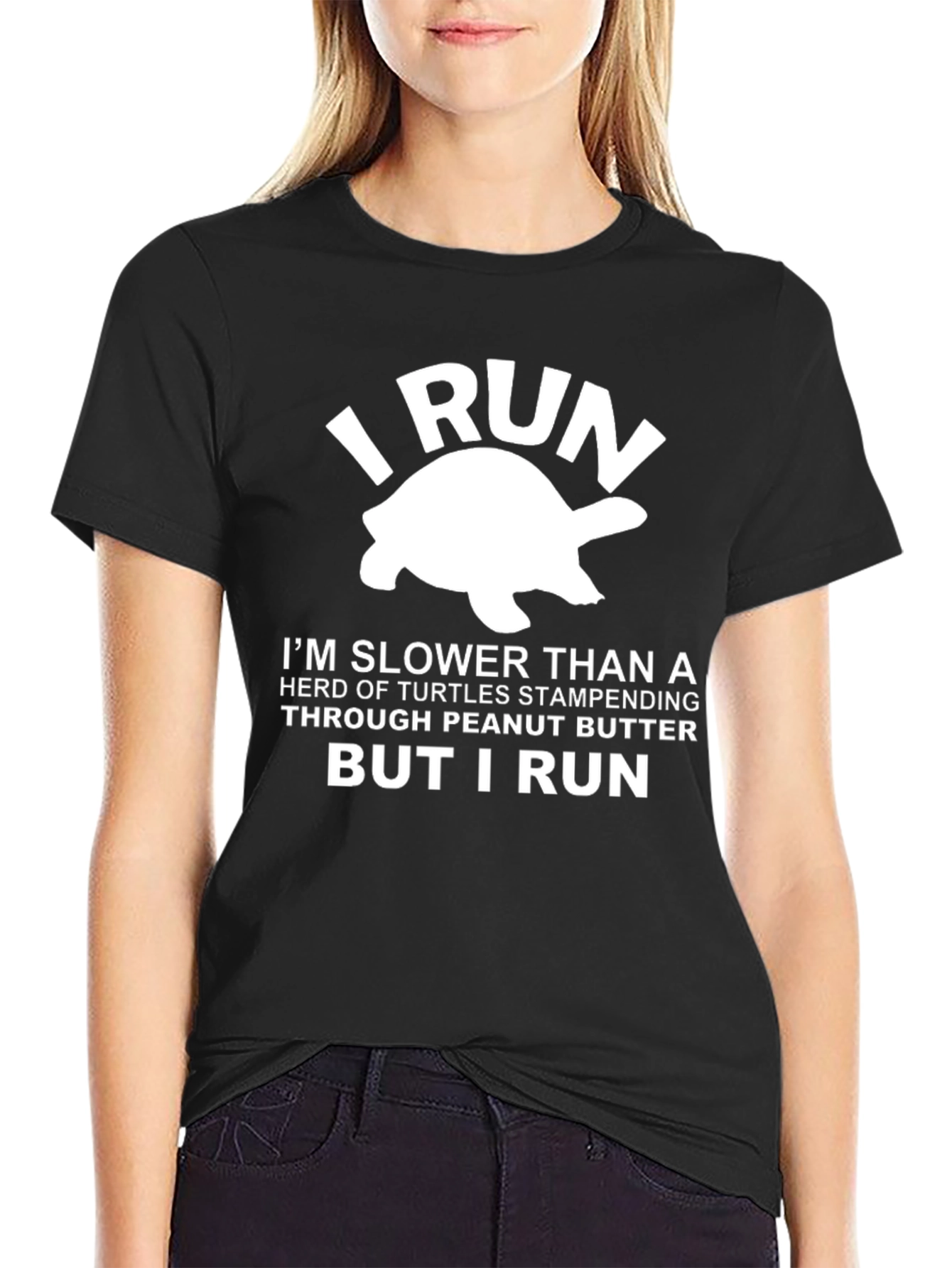 Funny I Run Turtle Graphic T-Shirt