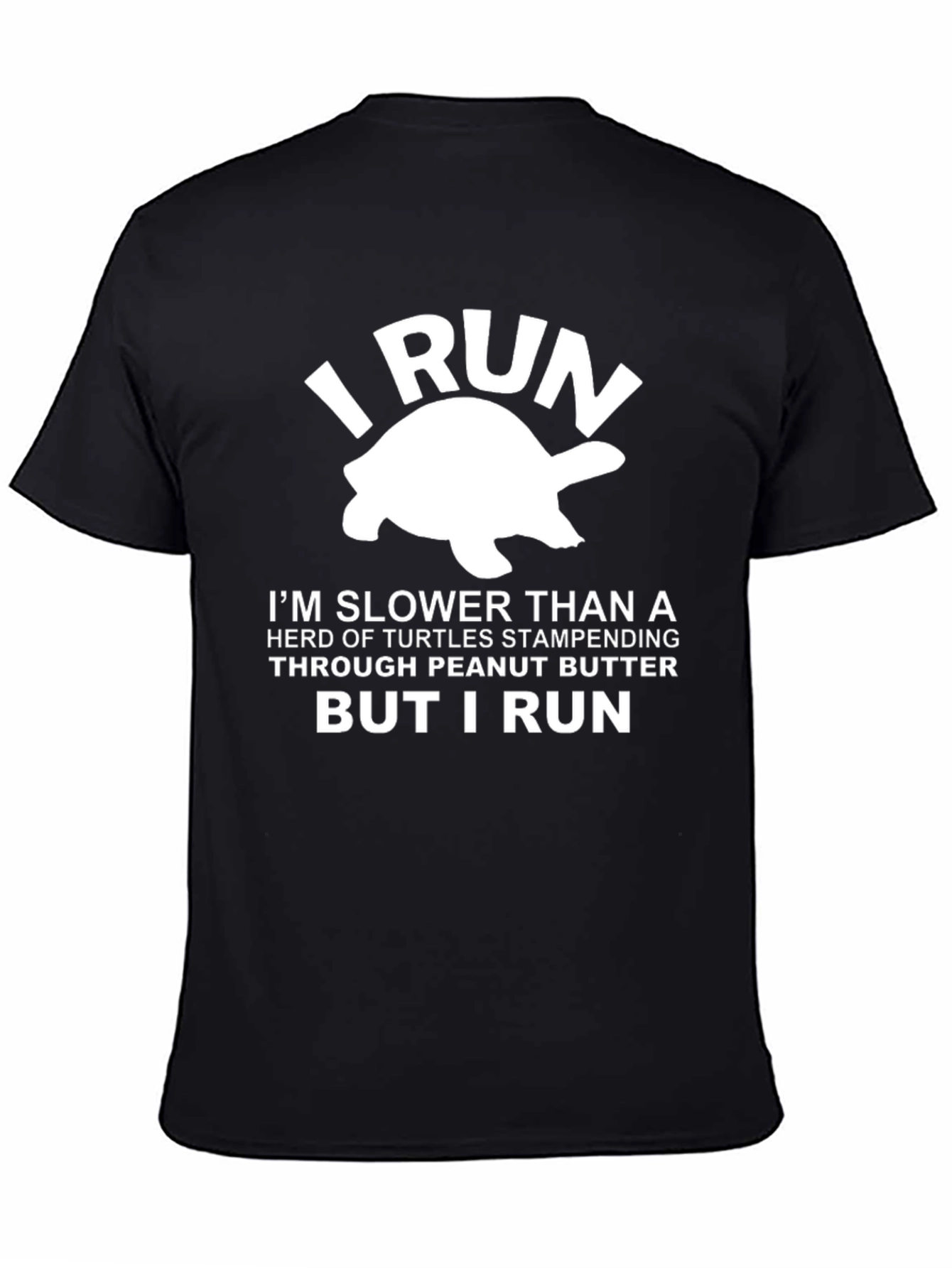 Funny I Run Turtle Graphic T-Shirt