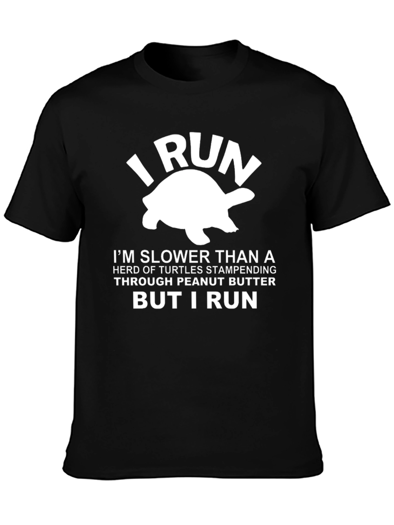 Funny I Run Turtle Graphic T-Shirt