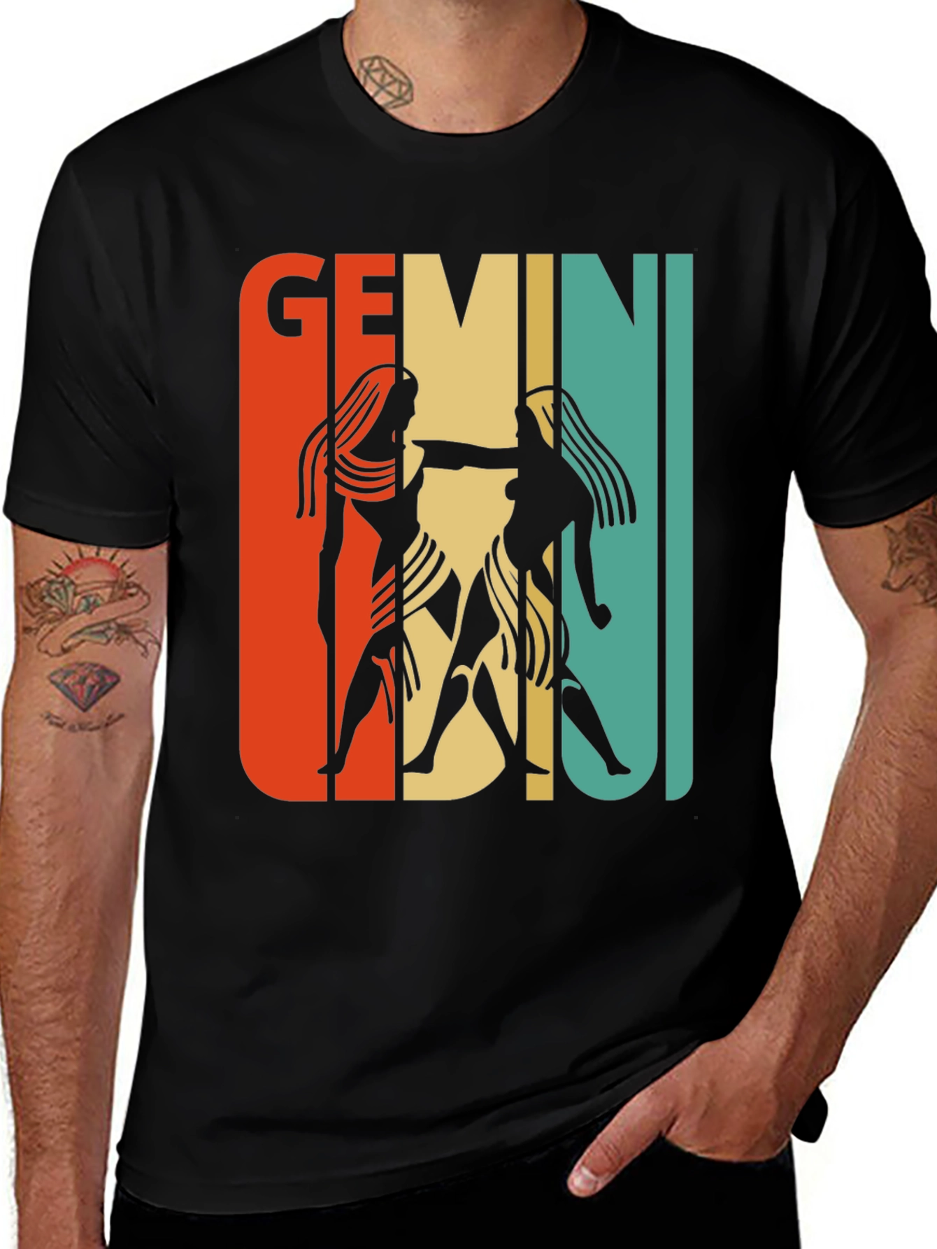 Retro Gemini Zodiac Graphic T-Shirt