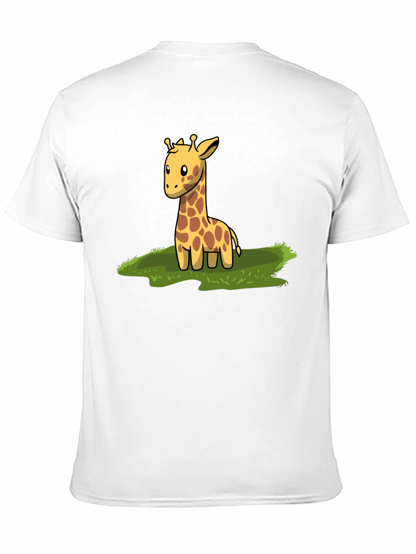 Cute Giraffe Graphic Tee - Black Cotton T-Shirt