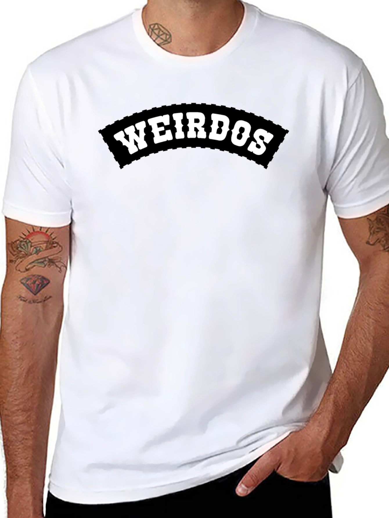 Weirdos Black Graphic Tee - Comfortable Fit