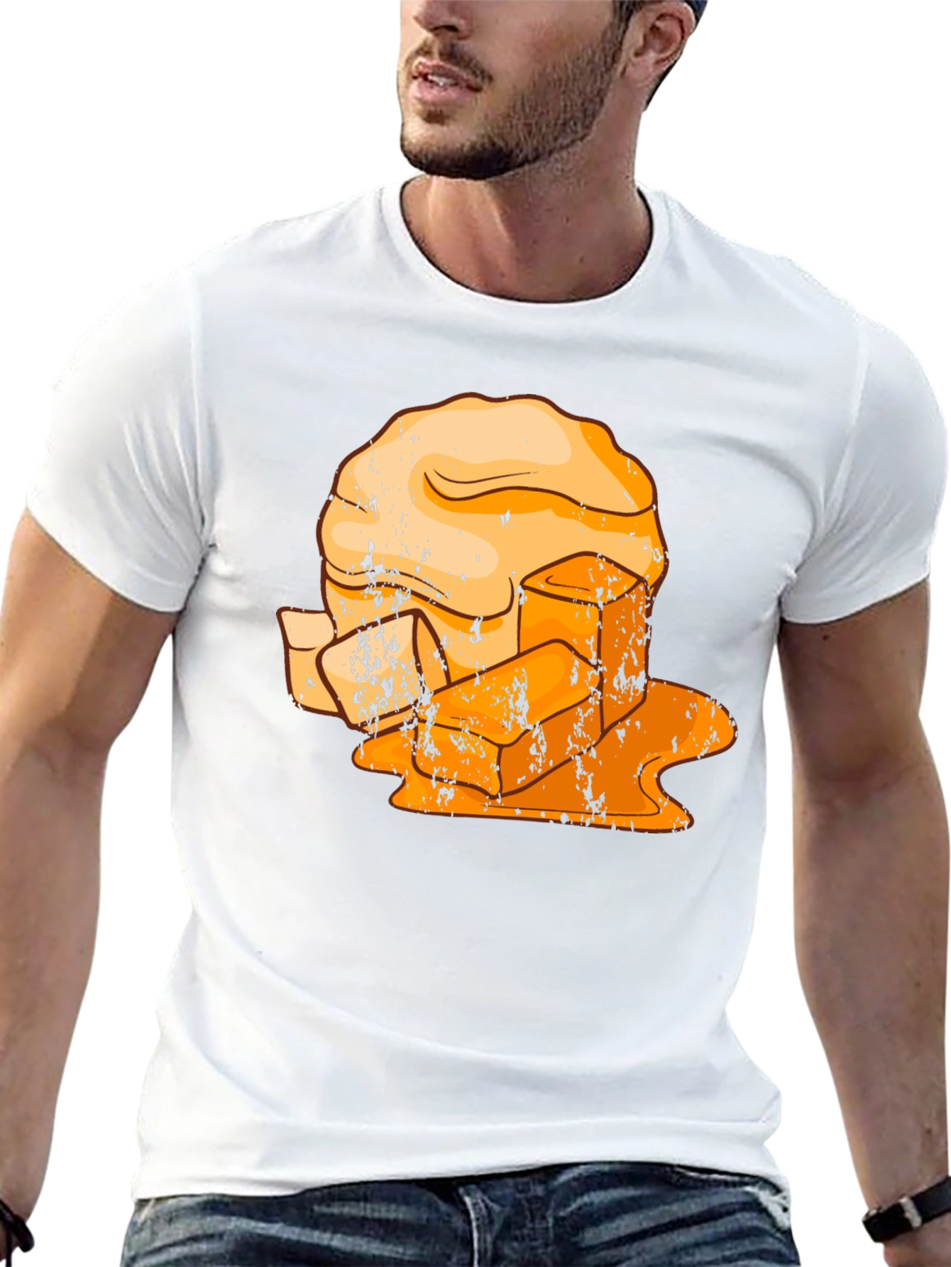 Retro Butter Stack T-Shirt - Unique Graphic Tee