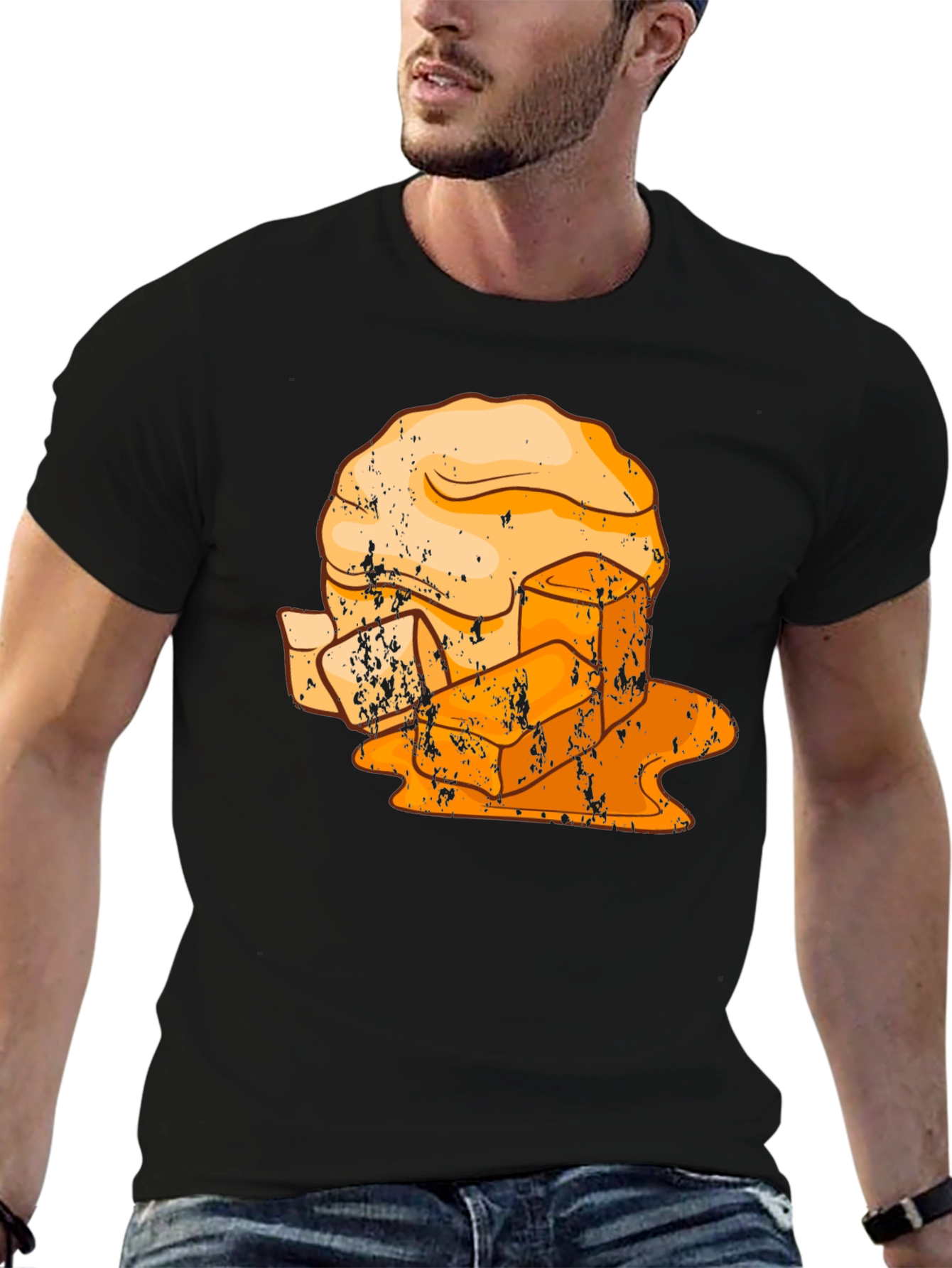 Retro Butter Stack T-Shirt - Unique Graphic Tee