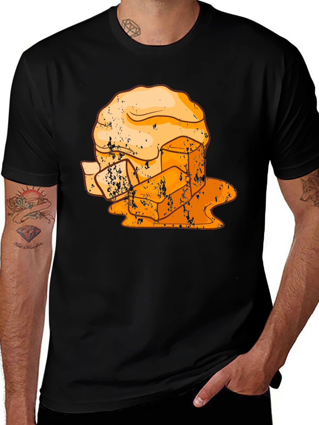 Retro Butter Stack T-Shirt - Unique Graphic Tee