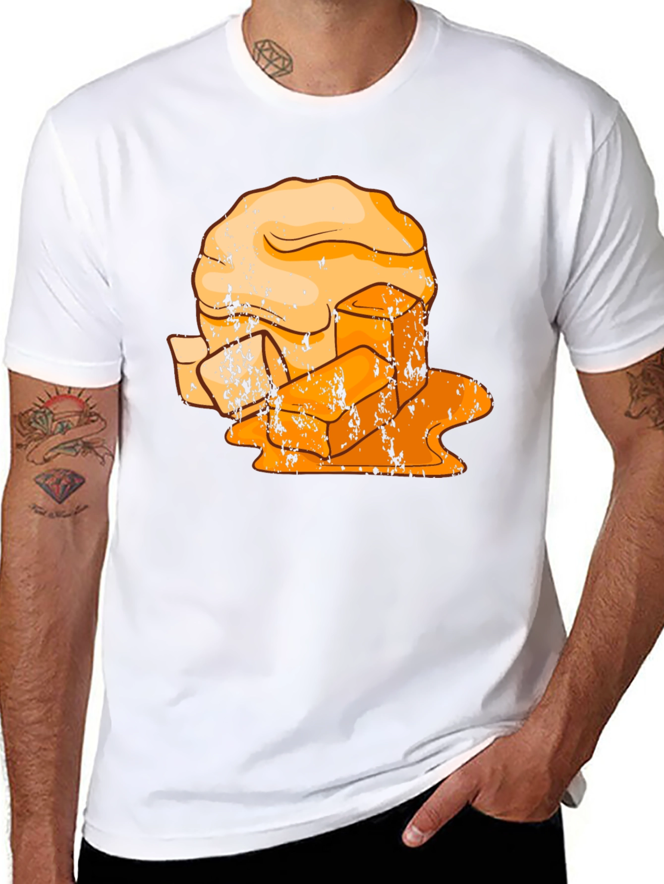 Retro Butter Stack T-Shirt - Unique Graphic Tee