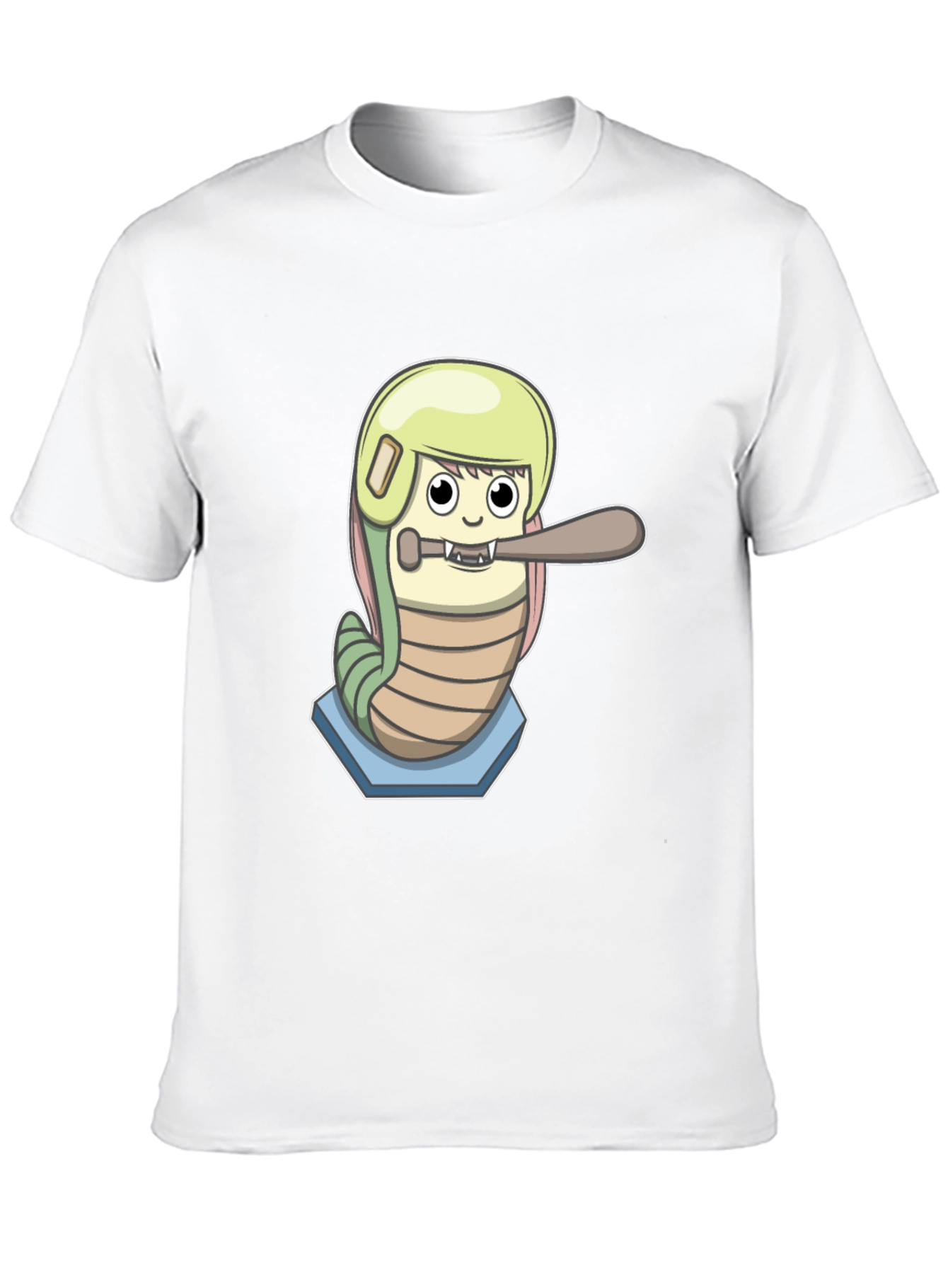 Baseball Worm Graphic Tee - Unique Cartoon Design