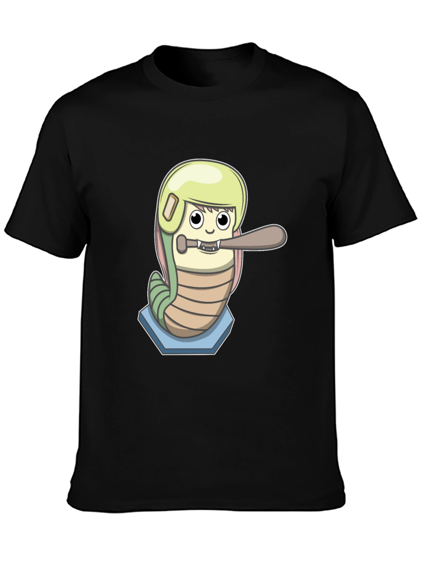 Baseball Worm Graphic Tee - Unique Cartoon Design
