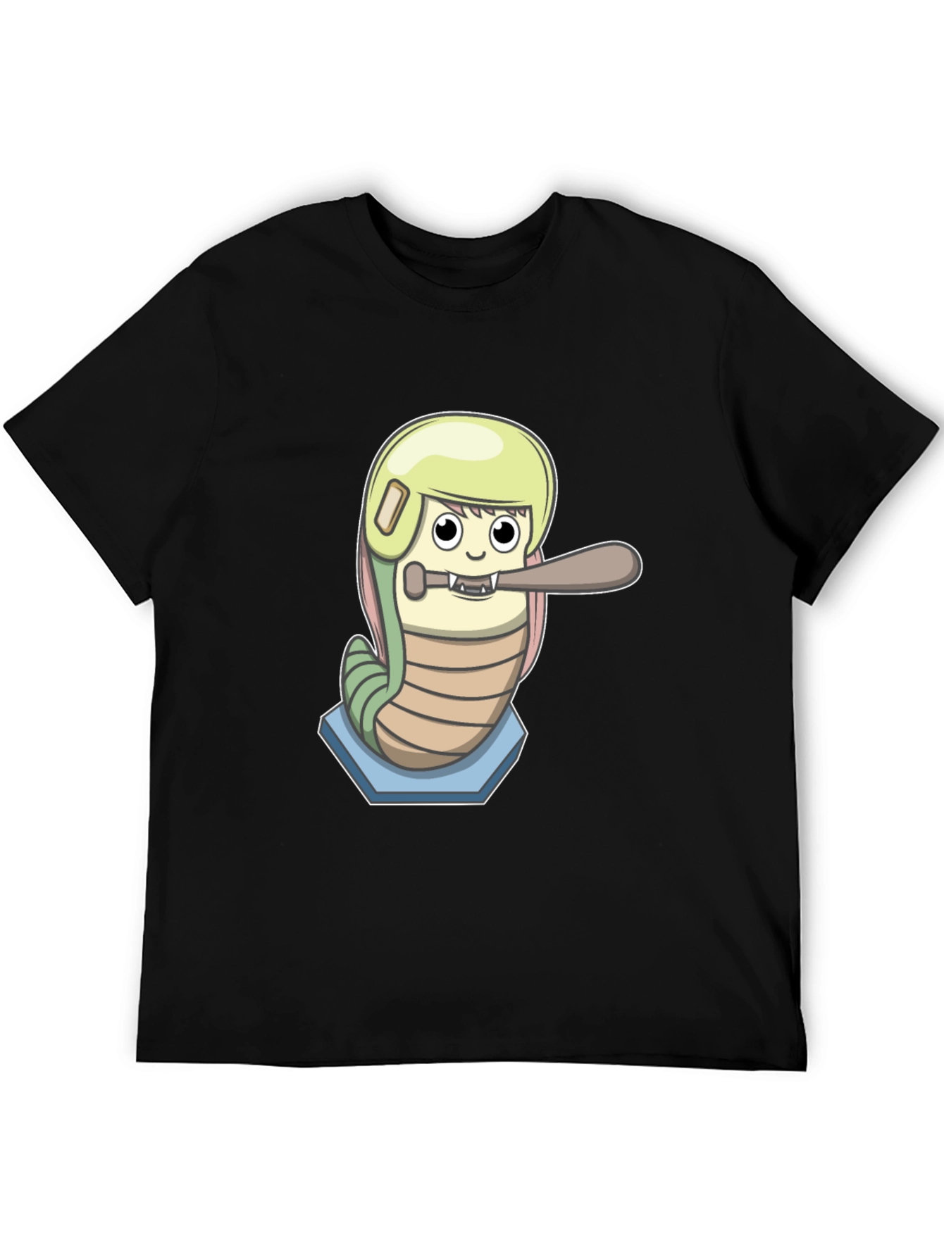 Baseball Worm Graphic Tee - Unique Cartoon Design