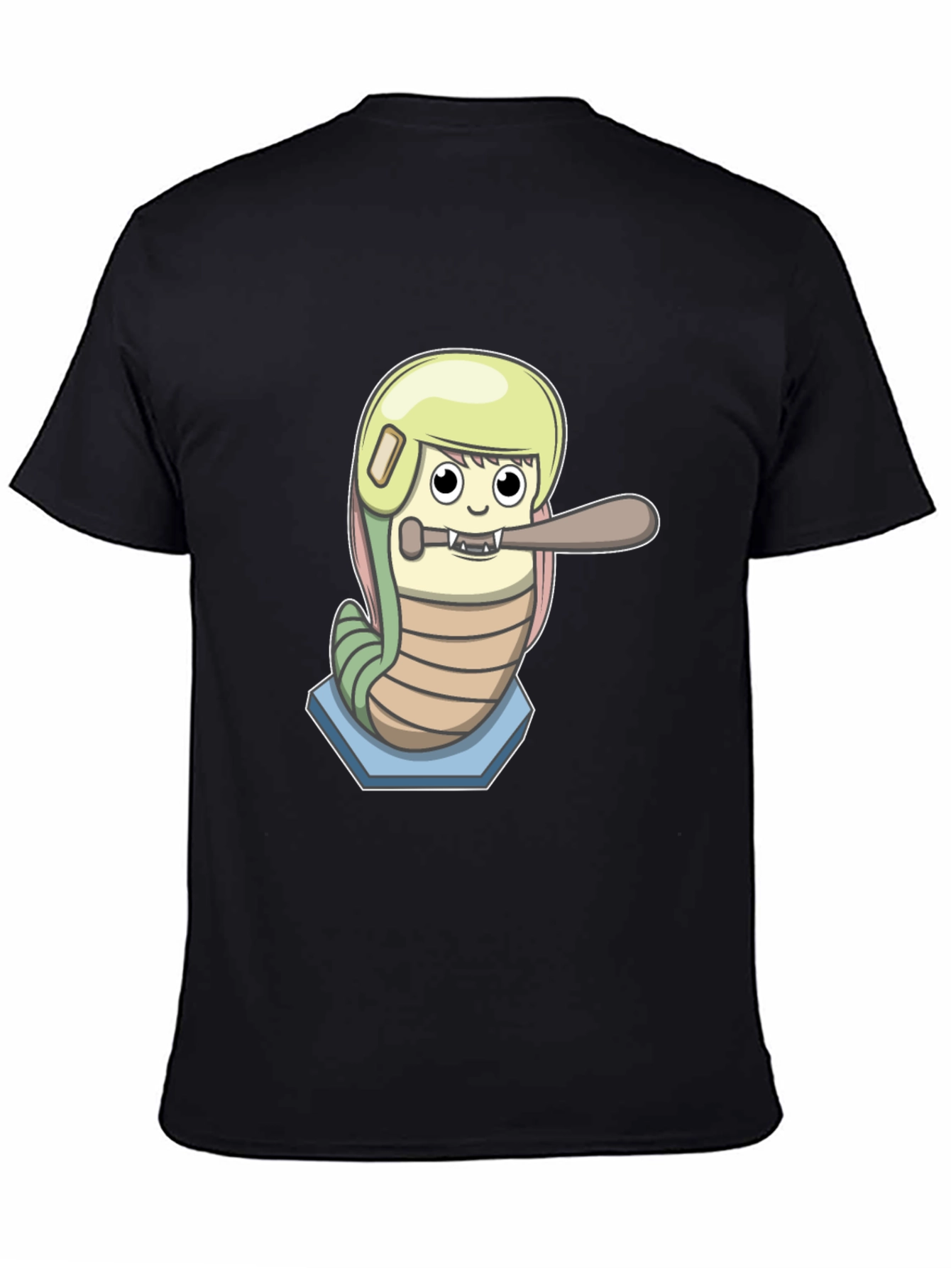 Baseball Worm Graphic Tee - Unique Cartoon Design