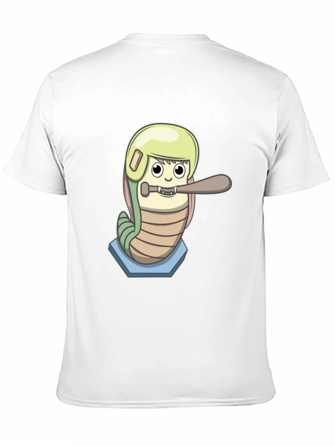 Baseball Worm Graphic Tee - Unique Cartoon Design