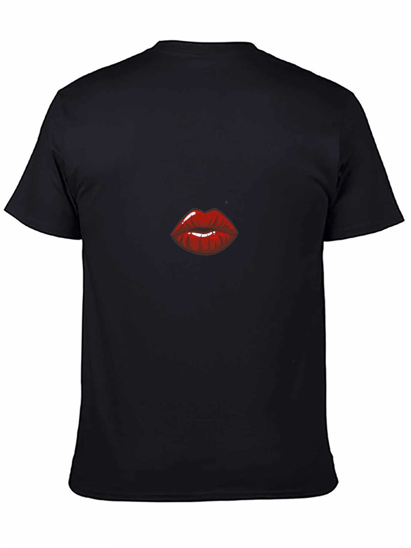 Kiss Lips Graphic T-Shirt - Black Cotton Blend Tee