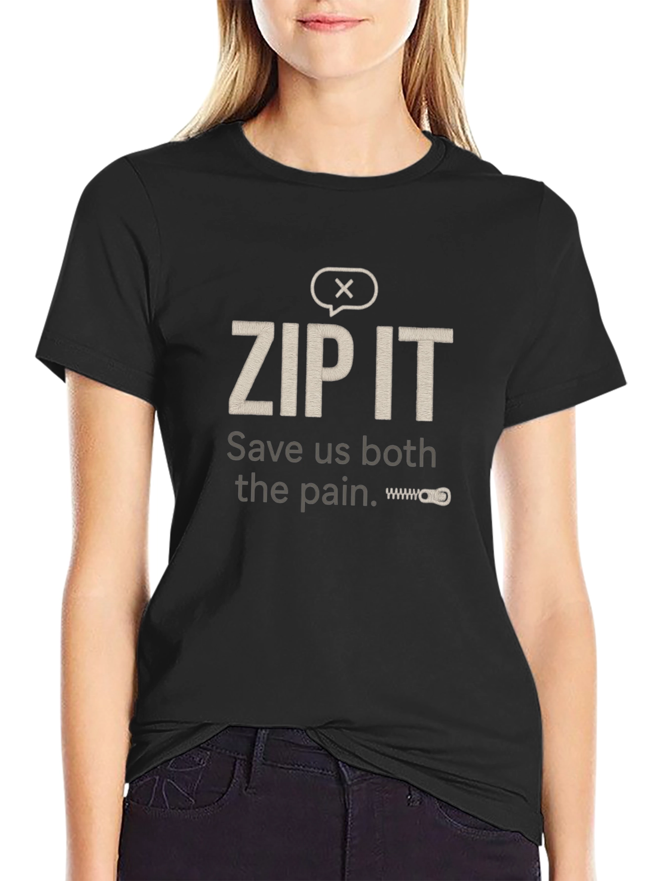 Zip It Funny Graphic T-Shirt