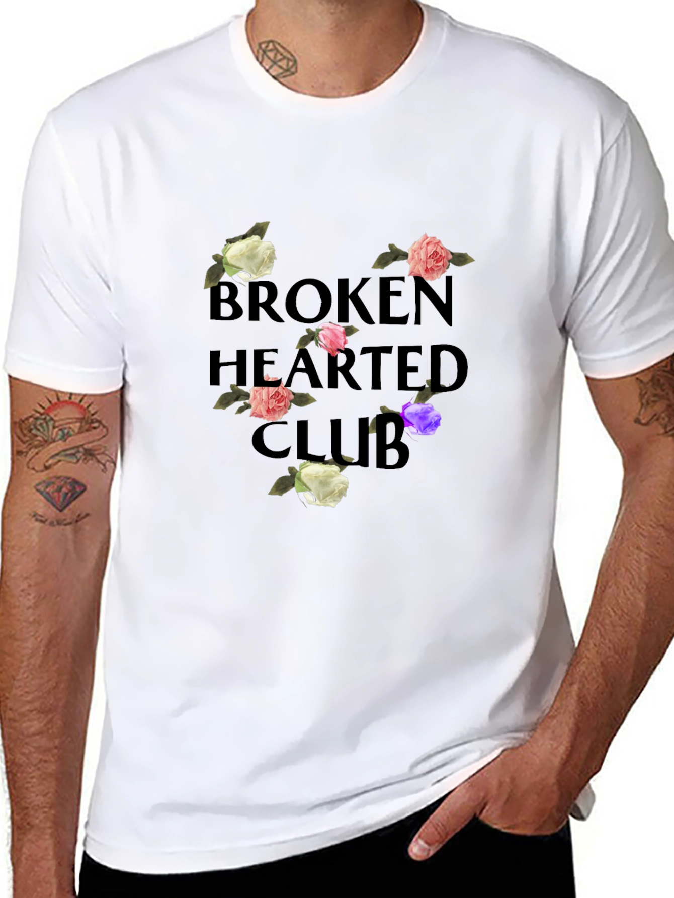 Broken Hearted Club Graphic Tee - Black