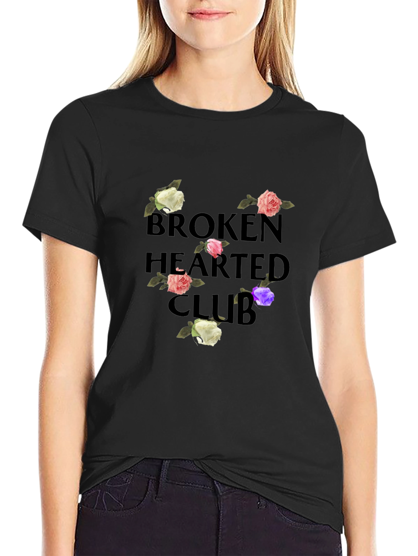 Broken Hearted Club Graphic Tee - Black