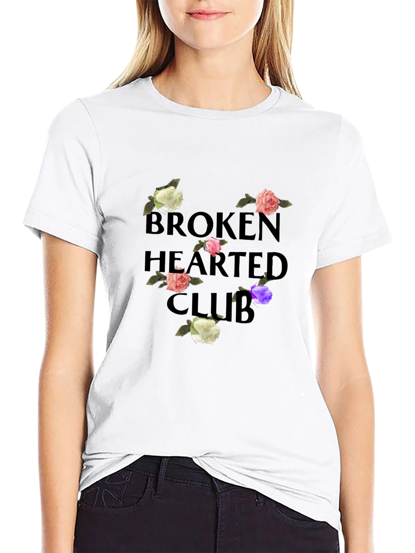 Broken Hearted Club Graphic Tee - Black