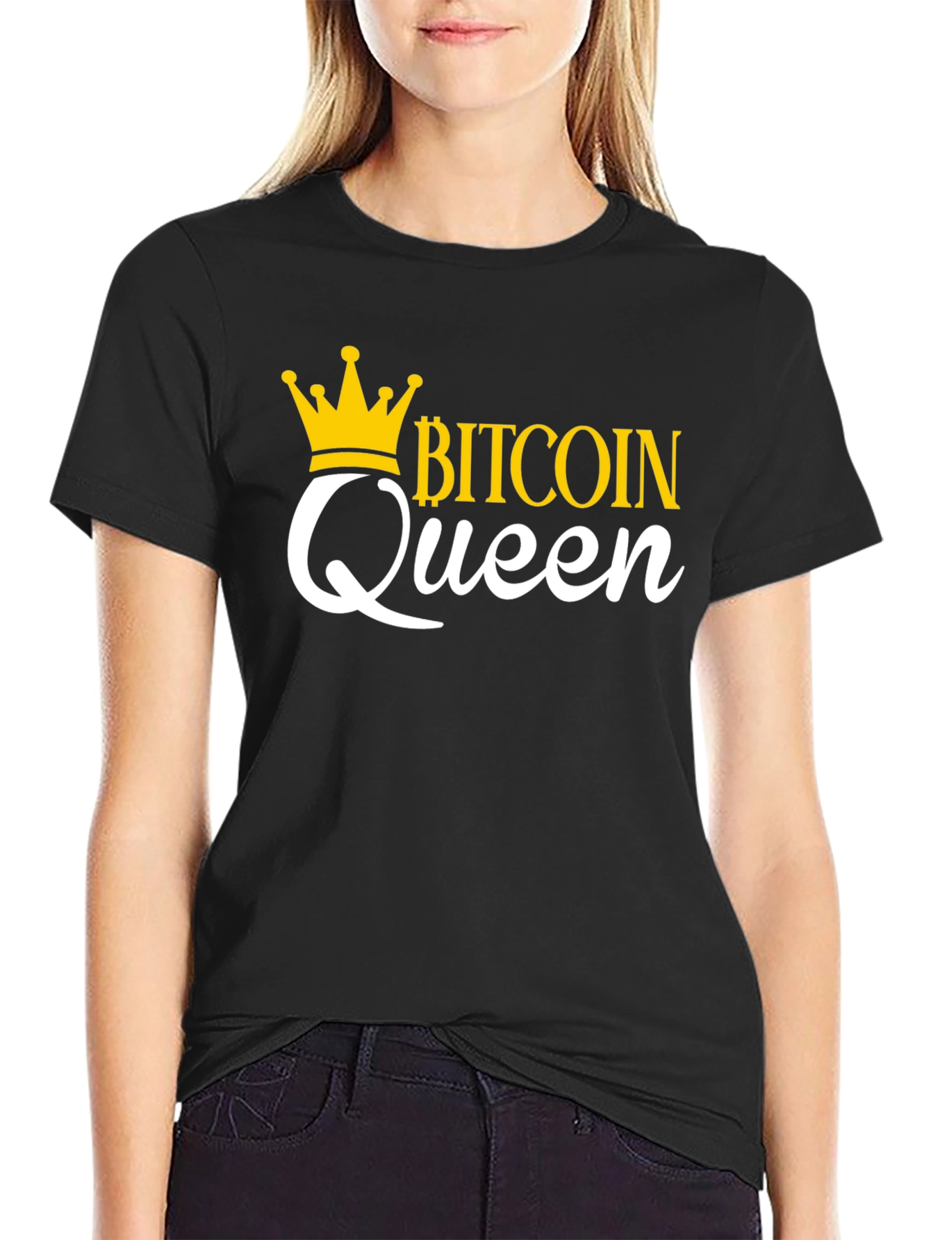 Bitcoin Queen Black Graphic Tee