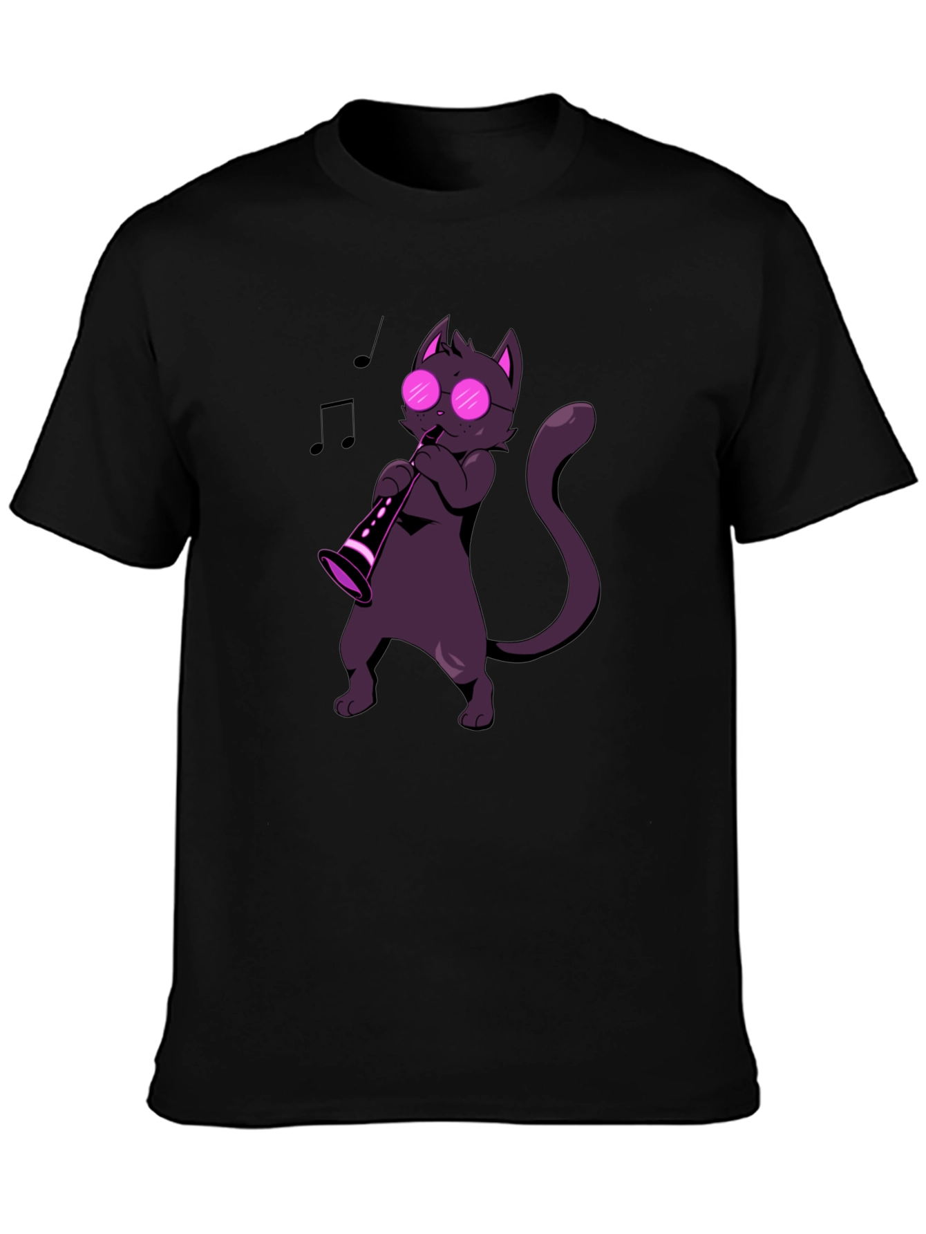 Cat Saxophone Player Graphic Tee - Music Lover Shirt